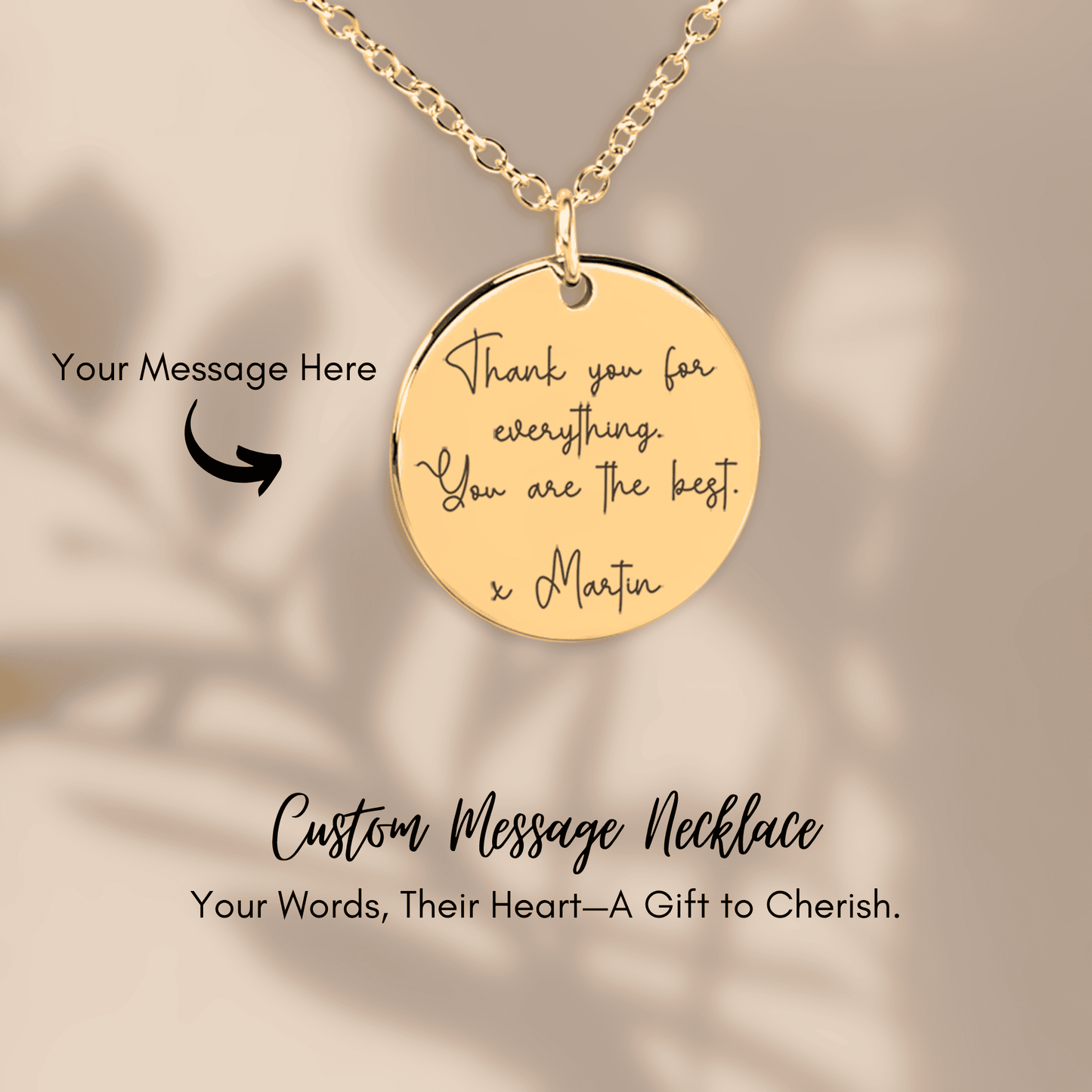 Custom Message & Name Necklace - Personalized Engraved Jewelry
