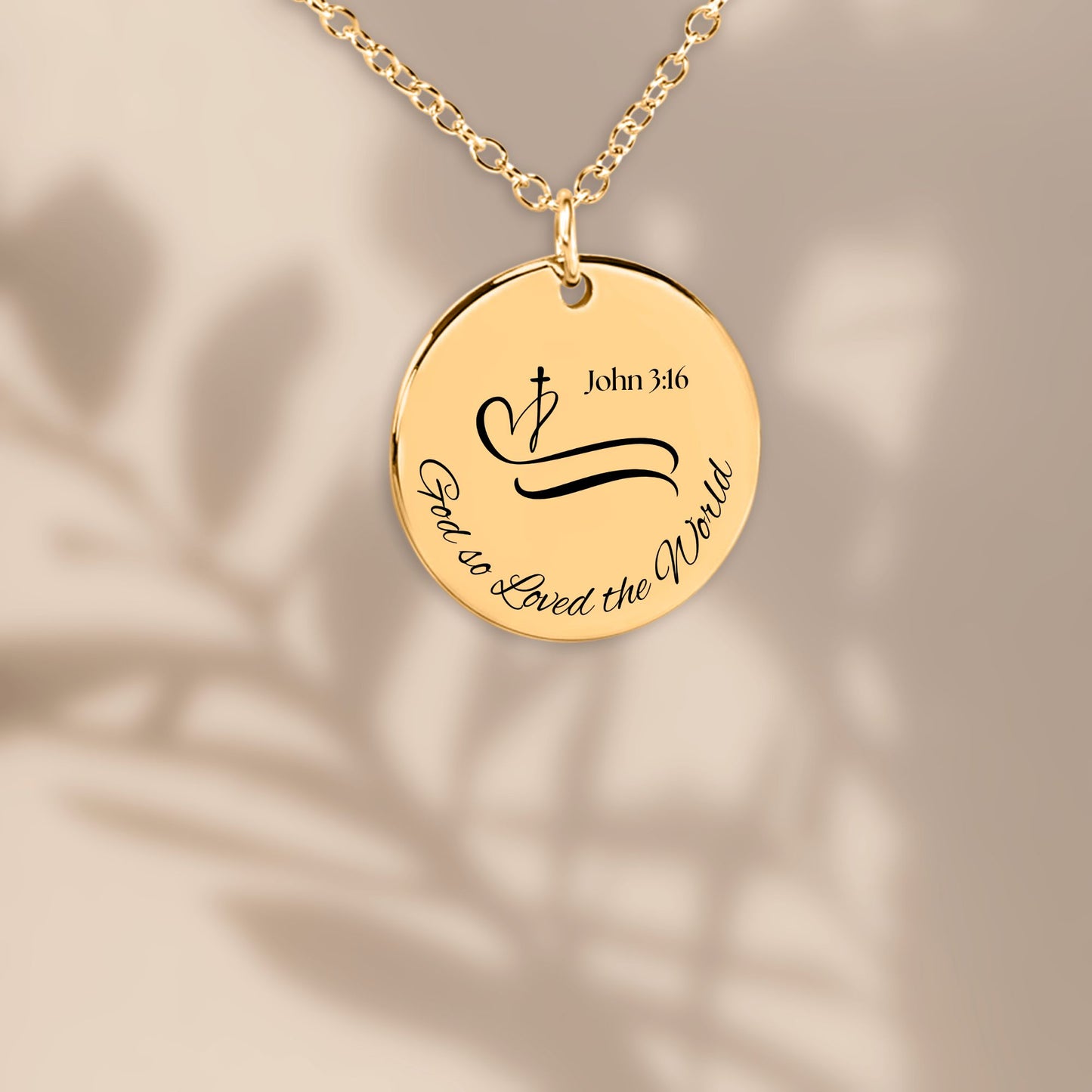 “God’s Love” Necklace – John 3:16 Christian Pendant, Bible Verse Jewelry Gift for Women, Faith inspired Religious Keepsake