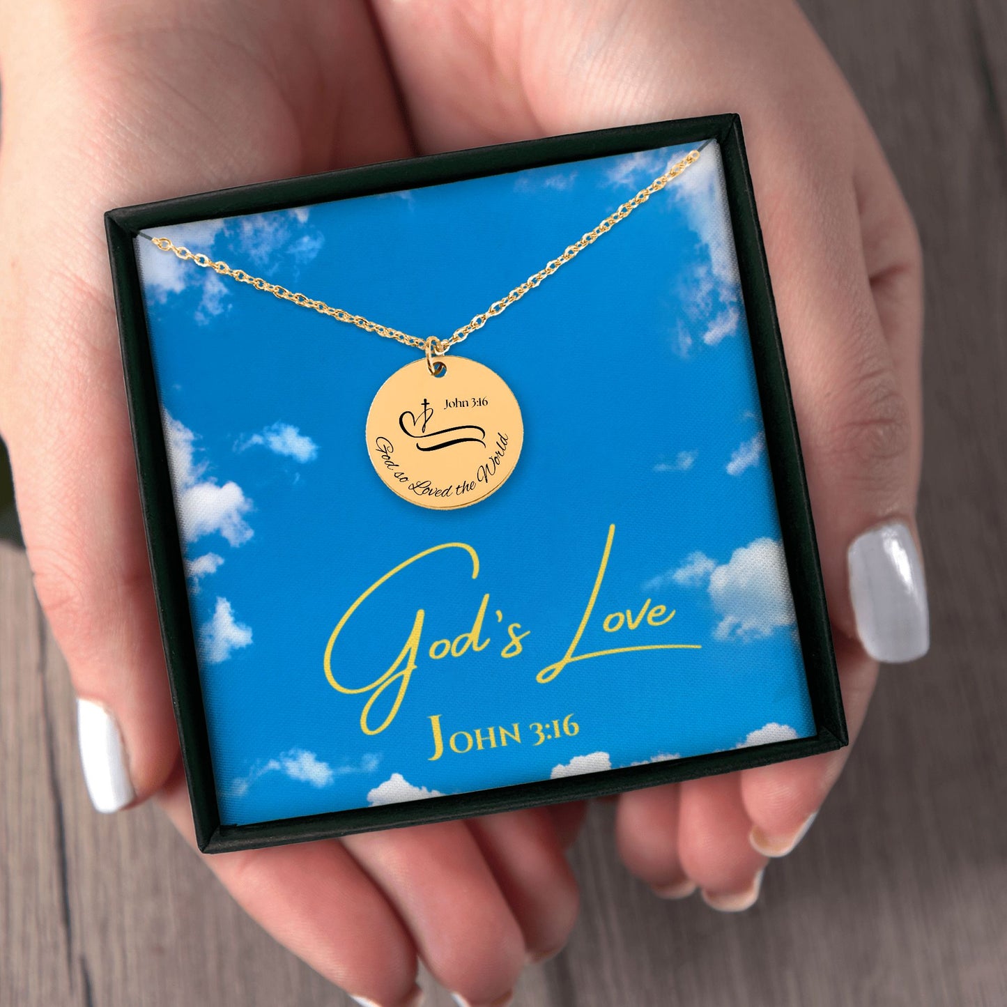 “God’s Love” Necklace – John 3:16 Christian Pendant, Bible Verse Jewelry Gift for Women, Faith inspired Religious Keepsake