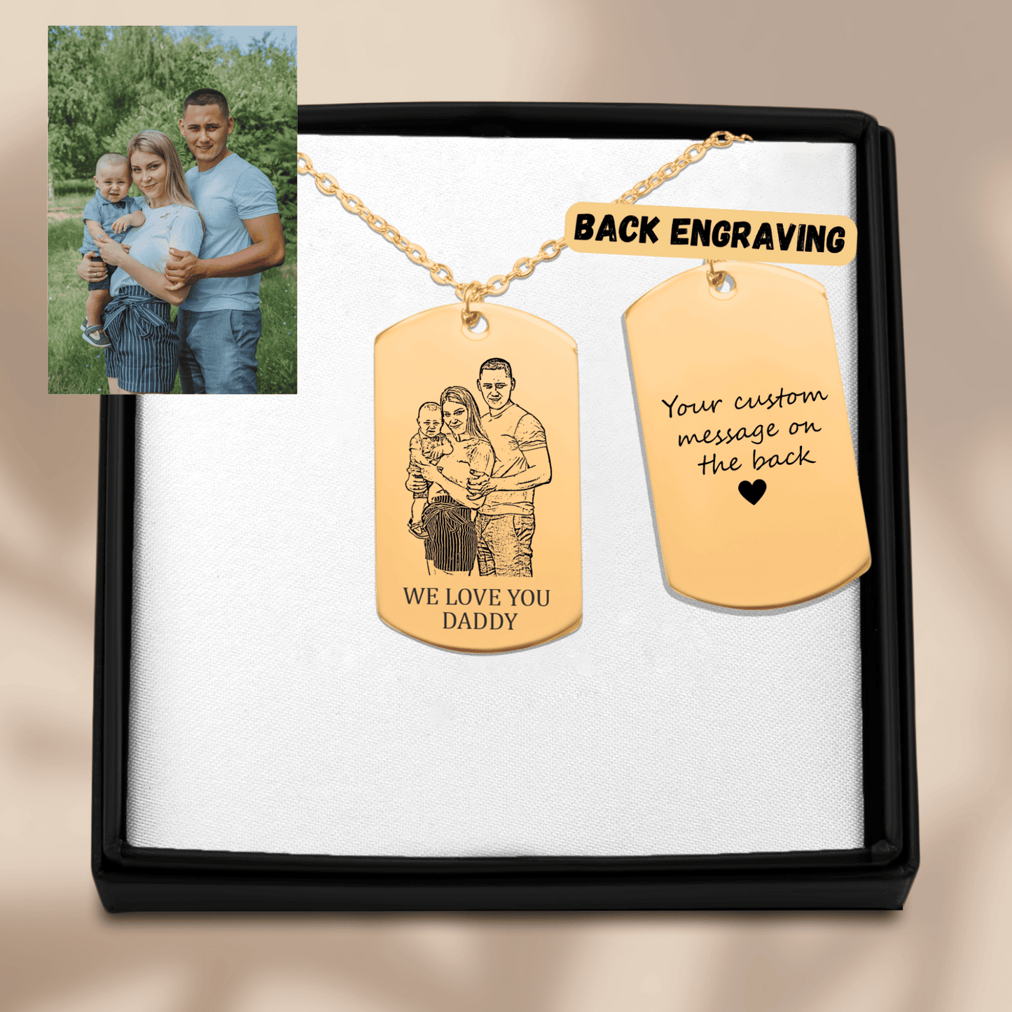Customized Family Tag Portrait Necklace-The Perfect Father’s Day Gift