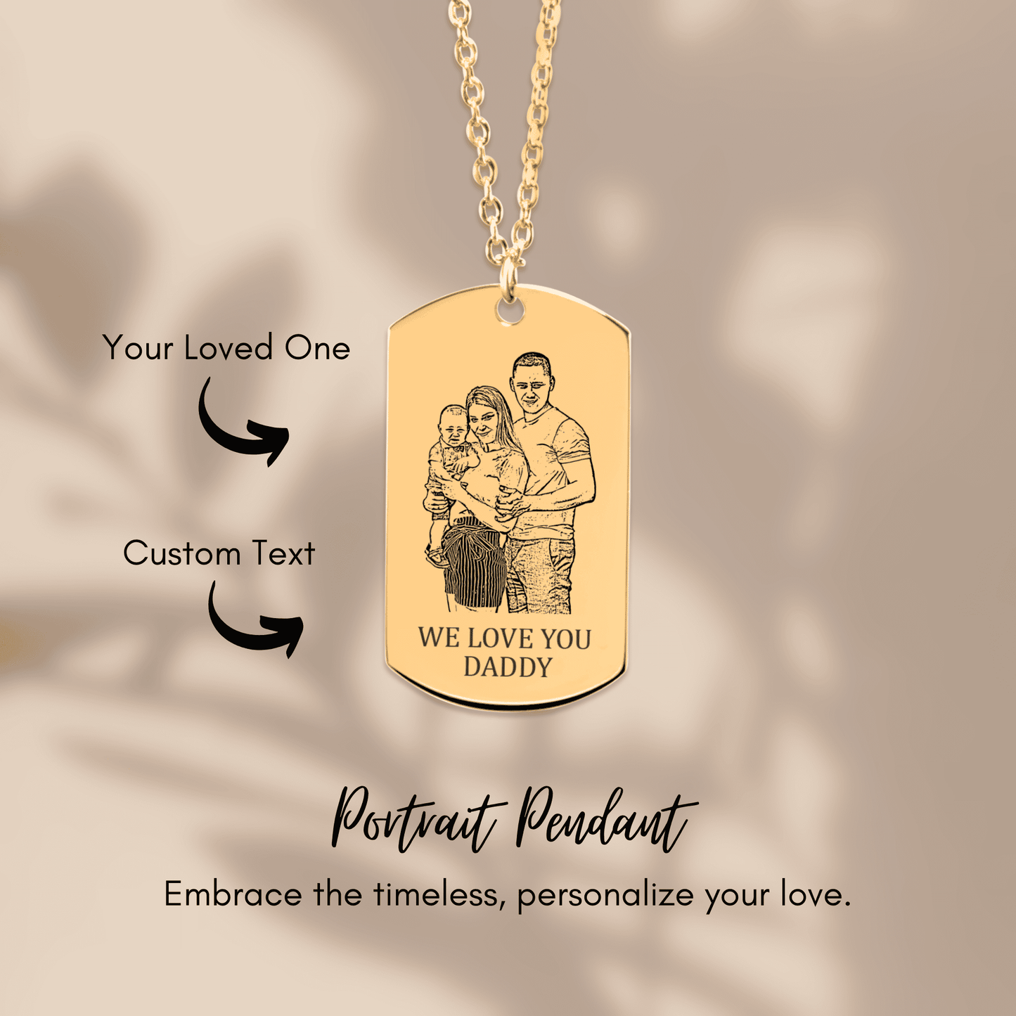Customized Family Tag Portrait Necklace-The Perfect Father’s Day Gift