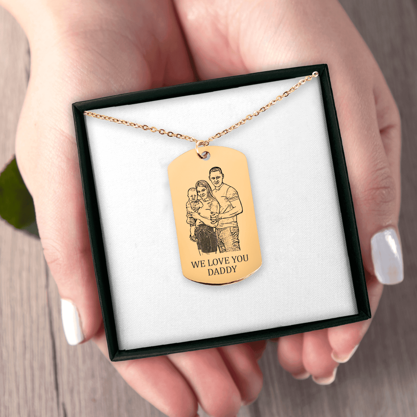 Customized Family Tag Portrait Necklace-The Perfect Father’s Day Gift