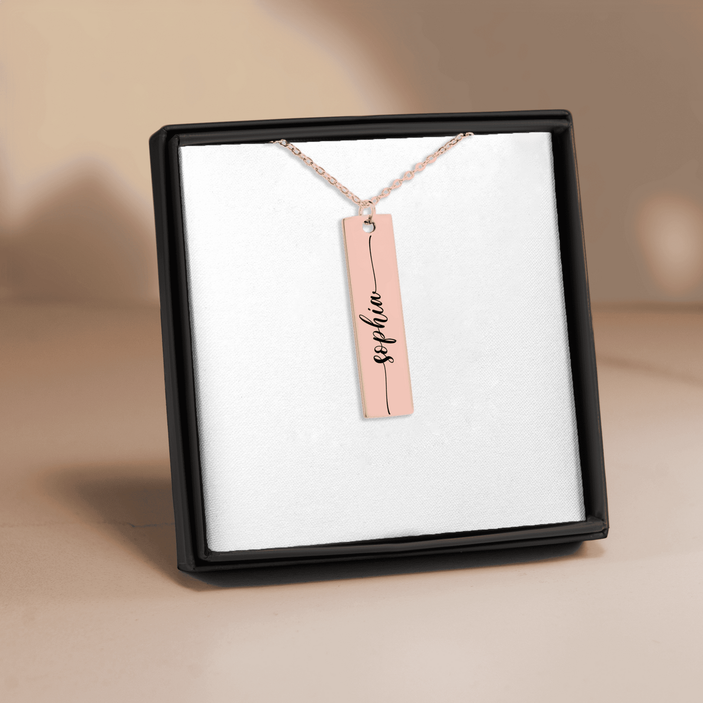 Personalized Vertical Name Necklace – Custom Engraved Jewelry