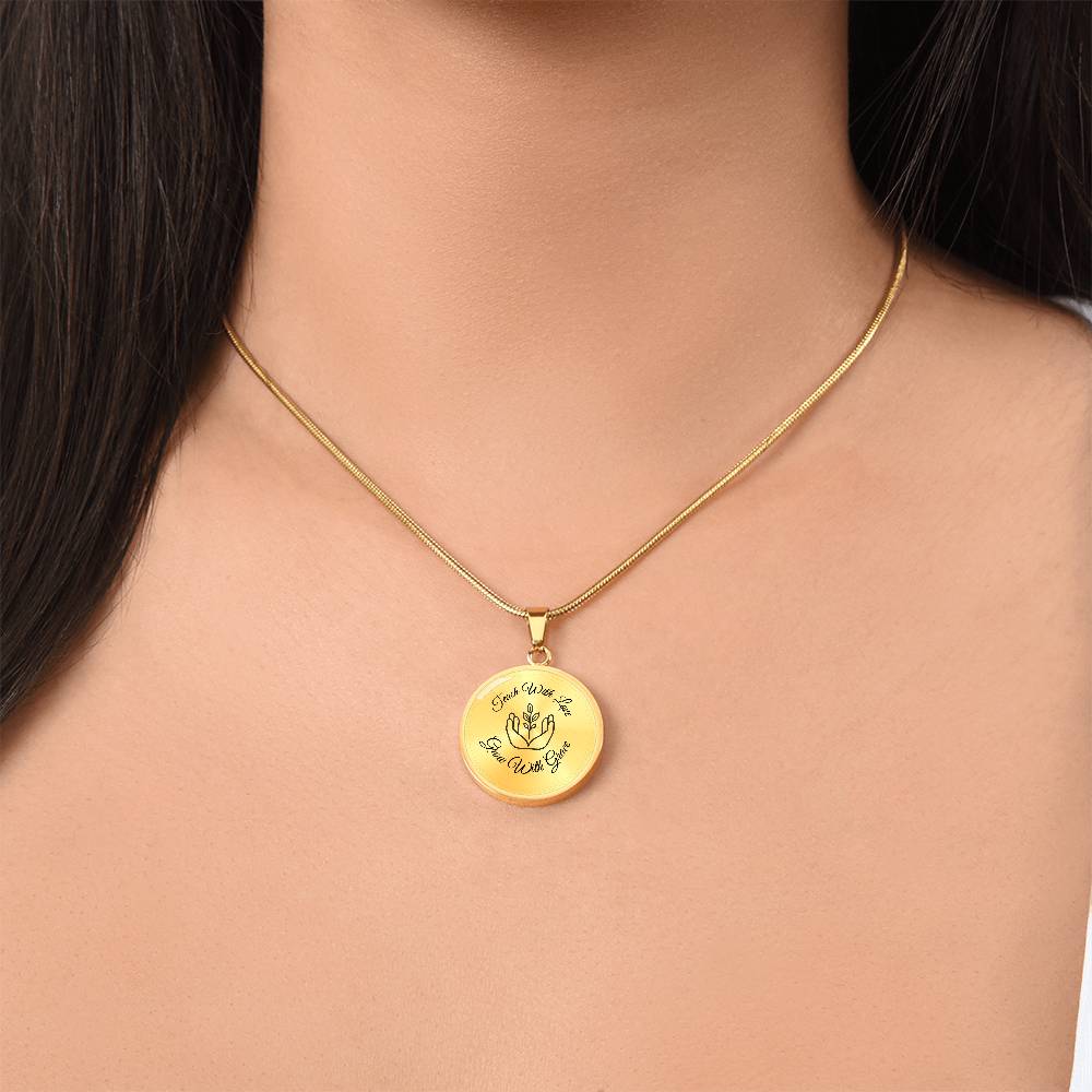 Teach With Love” Circle Necklace – Father to Daughter Teacher Gift