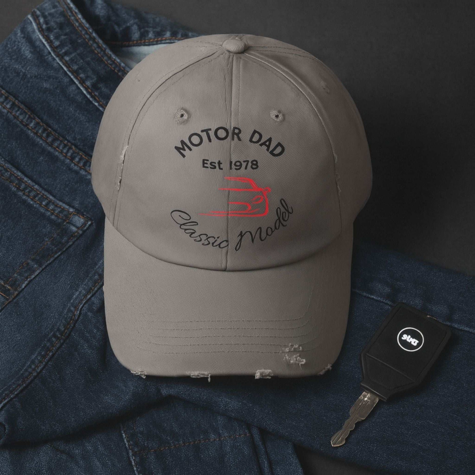 Motor Dad Vintage Cap – Personalized Distressed Hat for Car Lovers