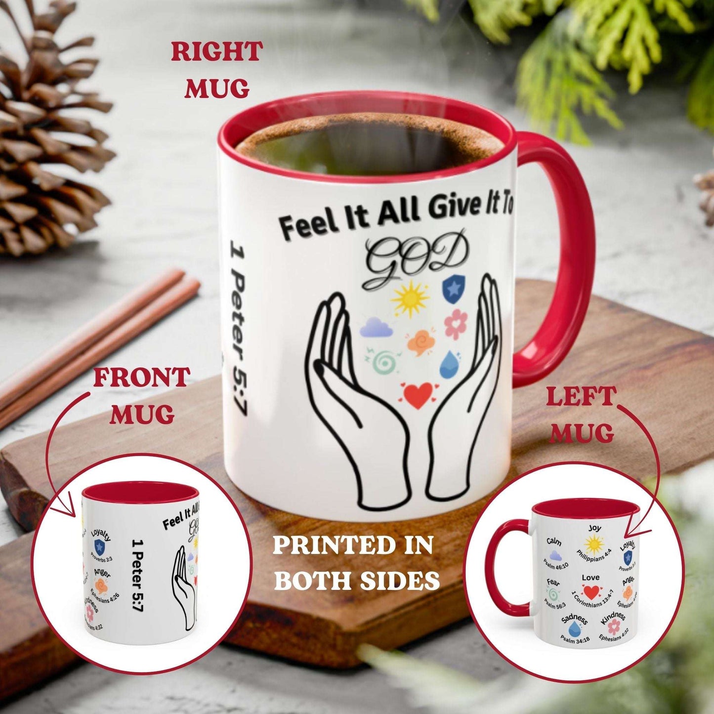 Christian Faith Two-Tone Coffee Mug 11oz – Inspirational Symbol Gifts