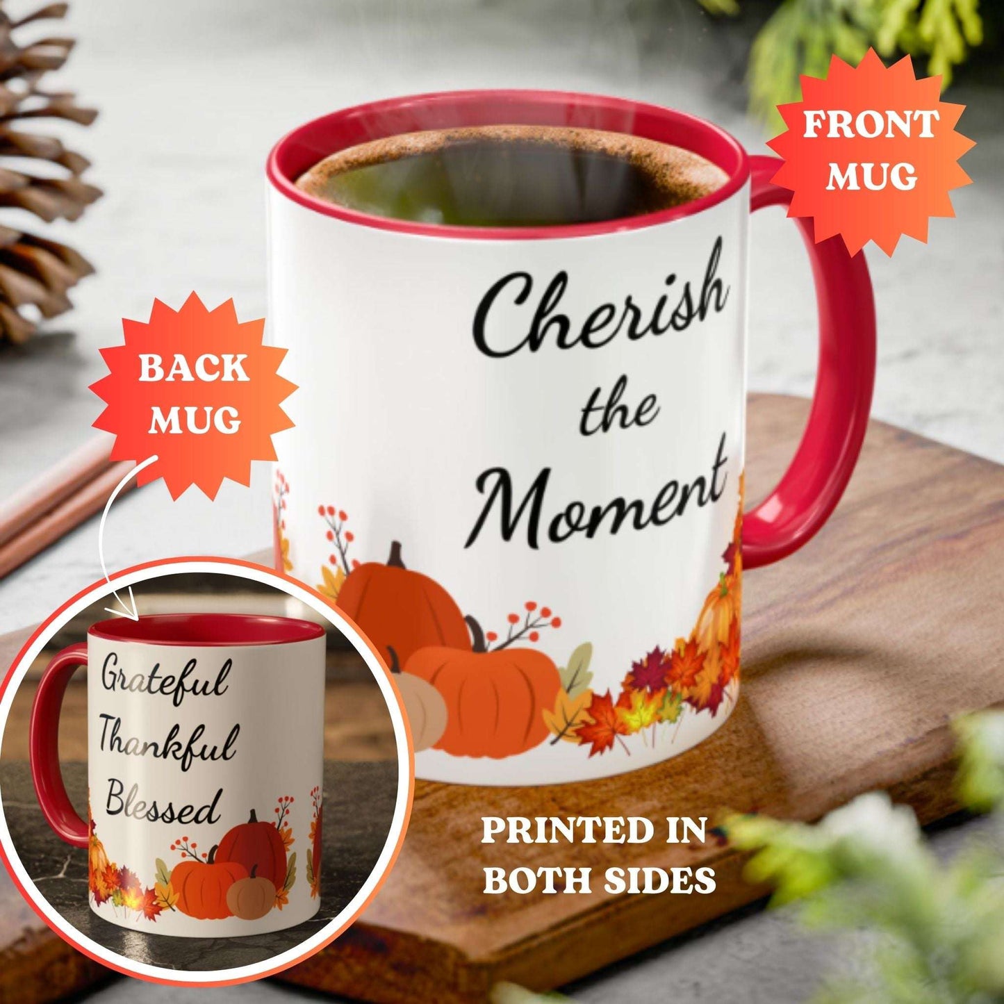 Thanksgiving Pumpkin Coffee Mug – Inspirational Fall Gift for Coffee Lovers