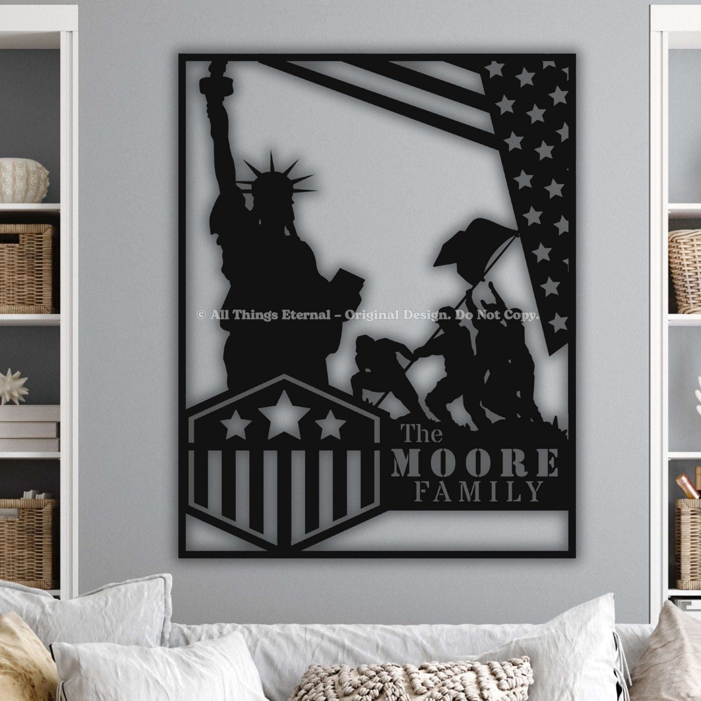 Custom Patriotic Metal Sign - Independence Day Gift for Veterans