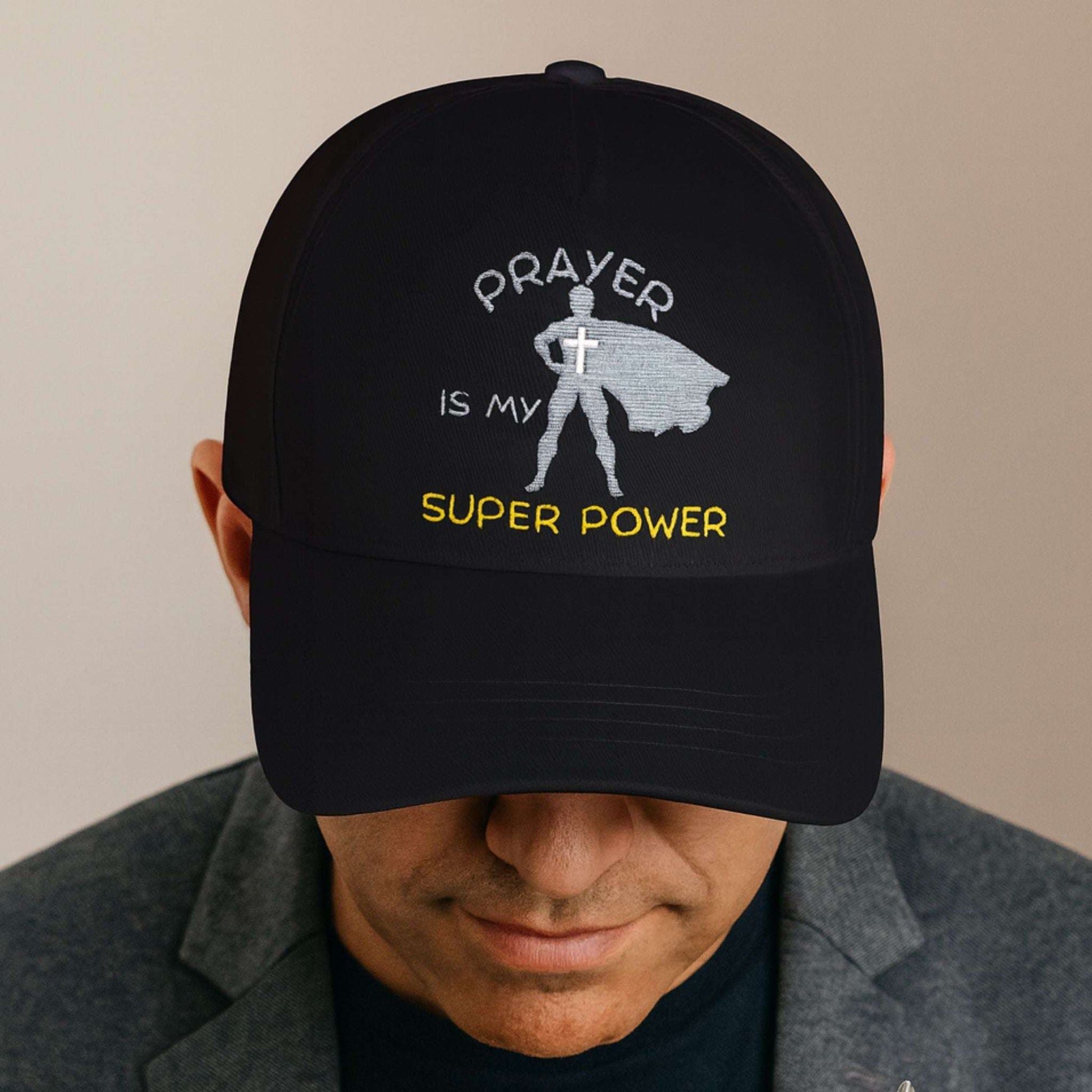 Prayer Is My Superpower Baseball Cap – Christian Hat for Men & Gifts