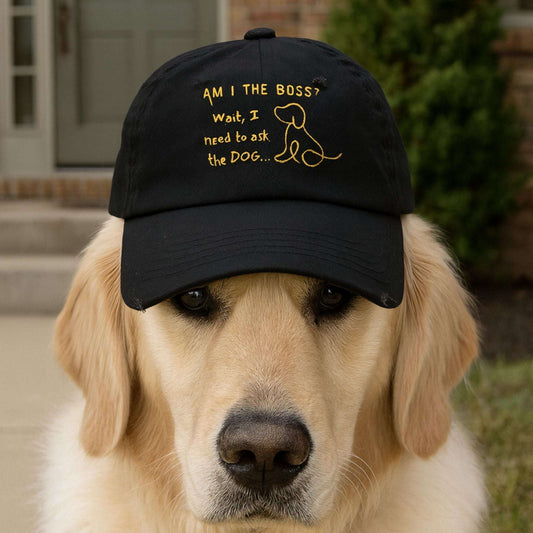 Funny Dog Owner Distressed Baseball Cap - Embroidered Hat  For Dog Lovers