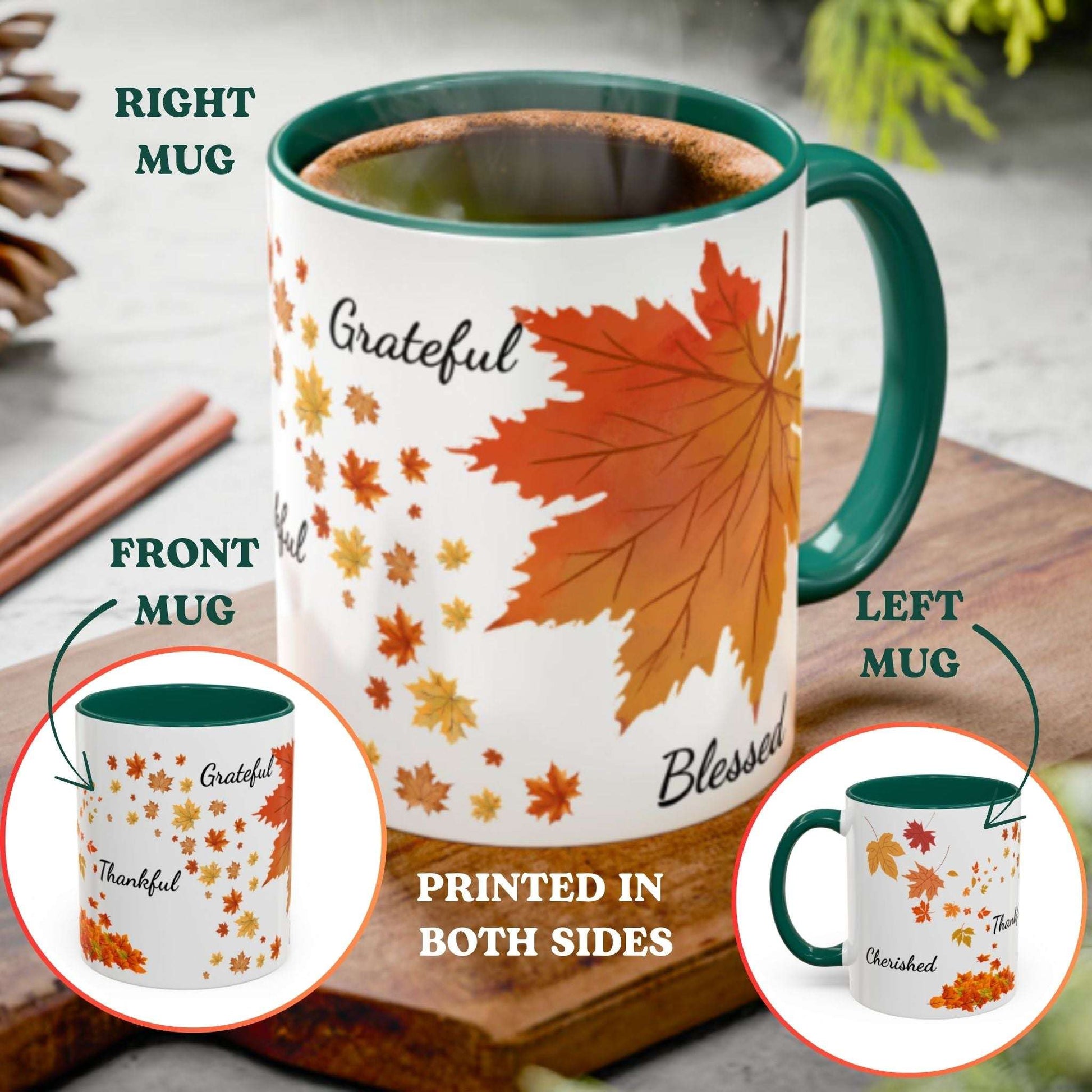 Cozy Fall Leaves Mug – Thanksgiving Coffee Cup 11oz Autumn Drinkware