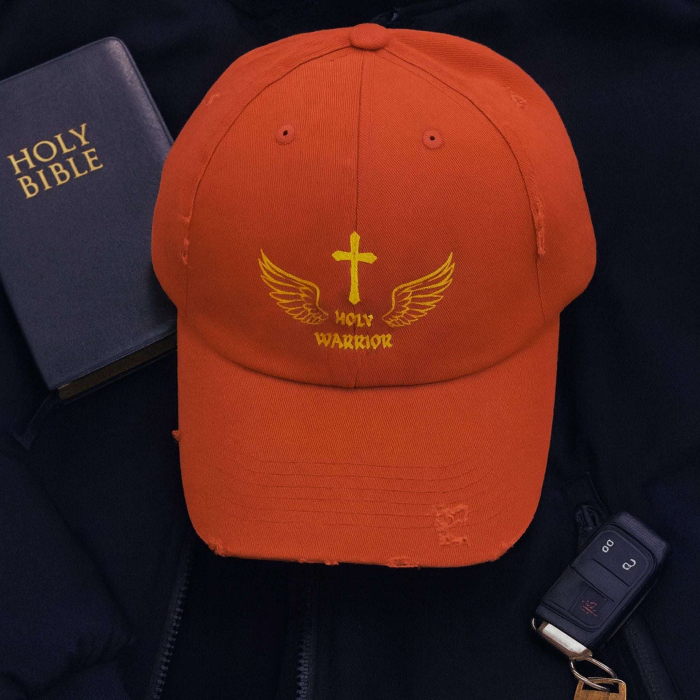 Holy Warrior Unisex Distressed   Cap - Inspirational Headwear