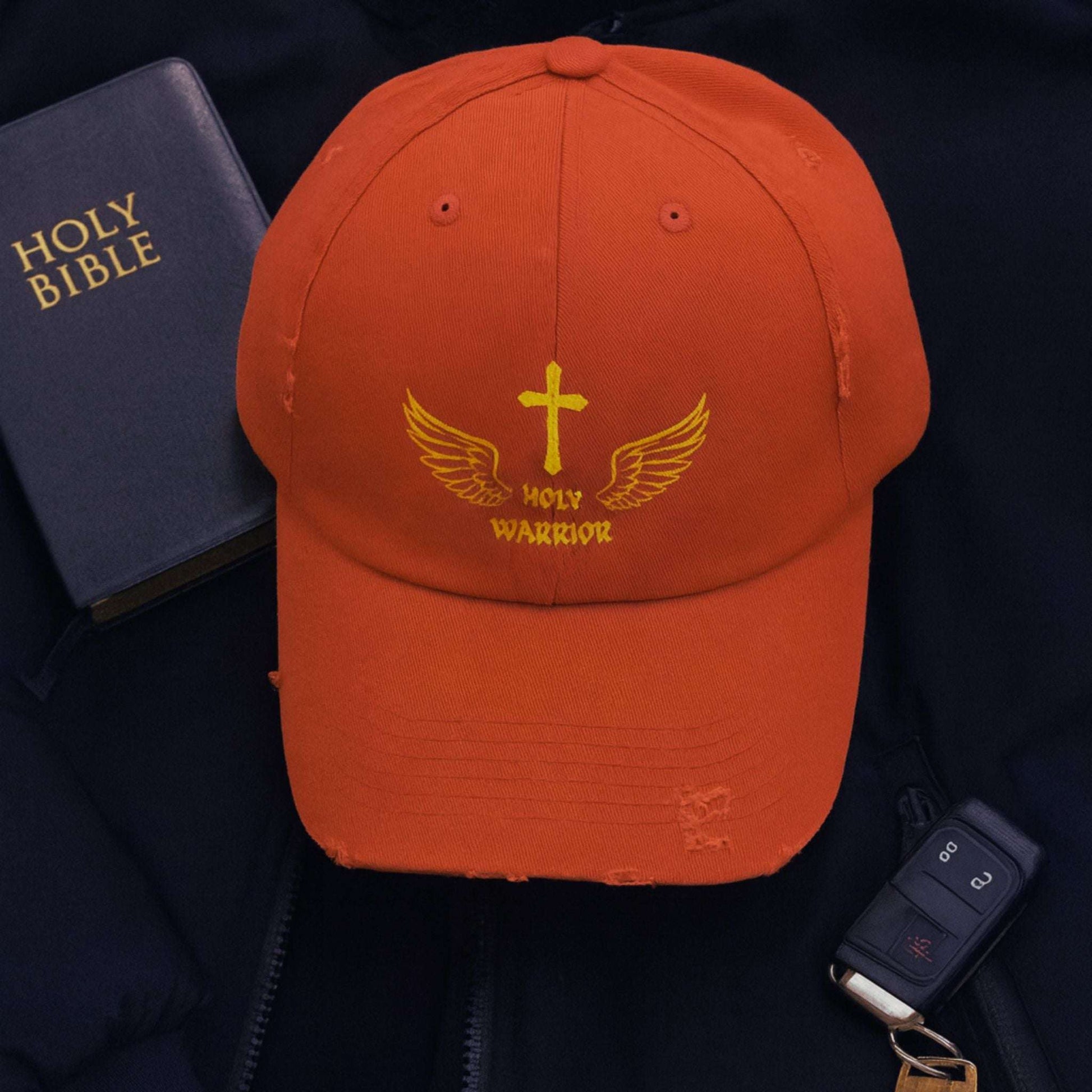 Holy Warrior Unisex Distressed   Cap - Inspirational Headwear