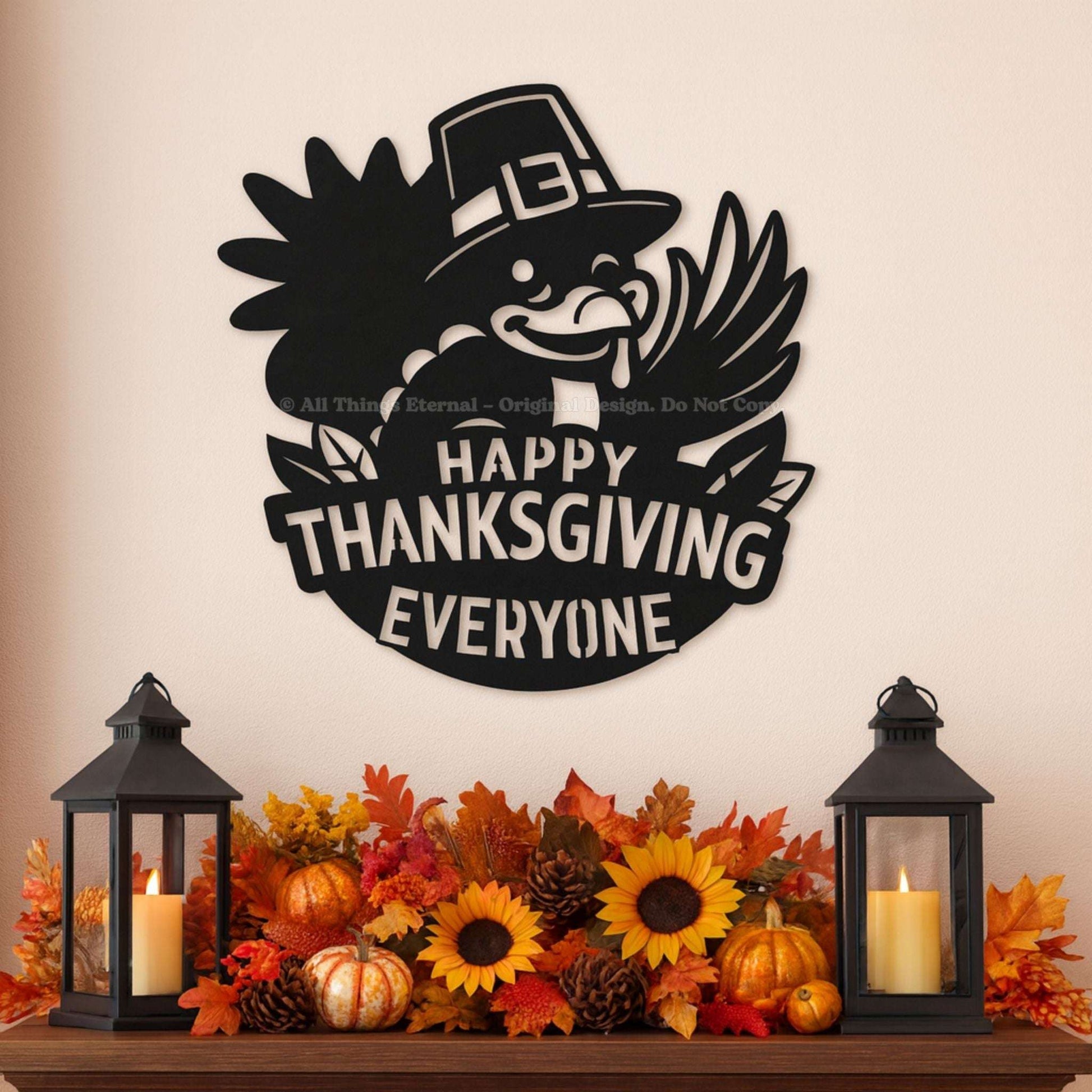 Thanksgiving Turkey Metal Sign - Wall Art for Home