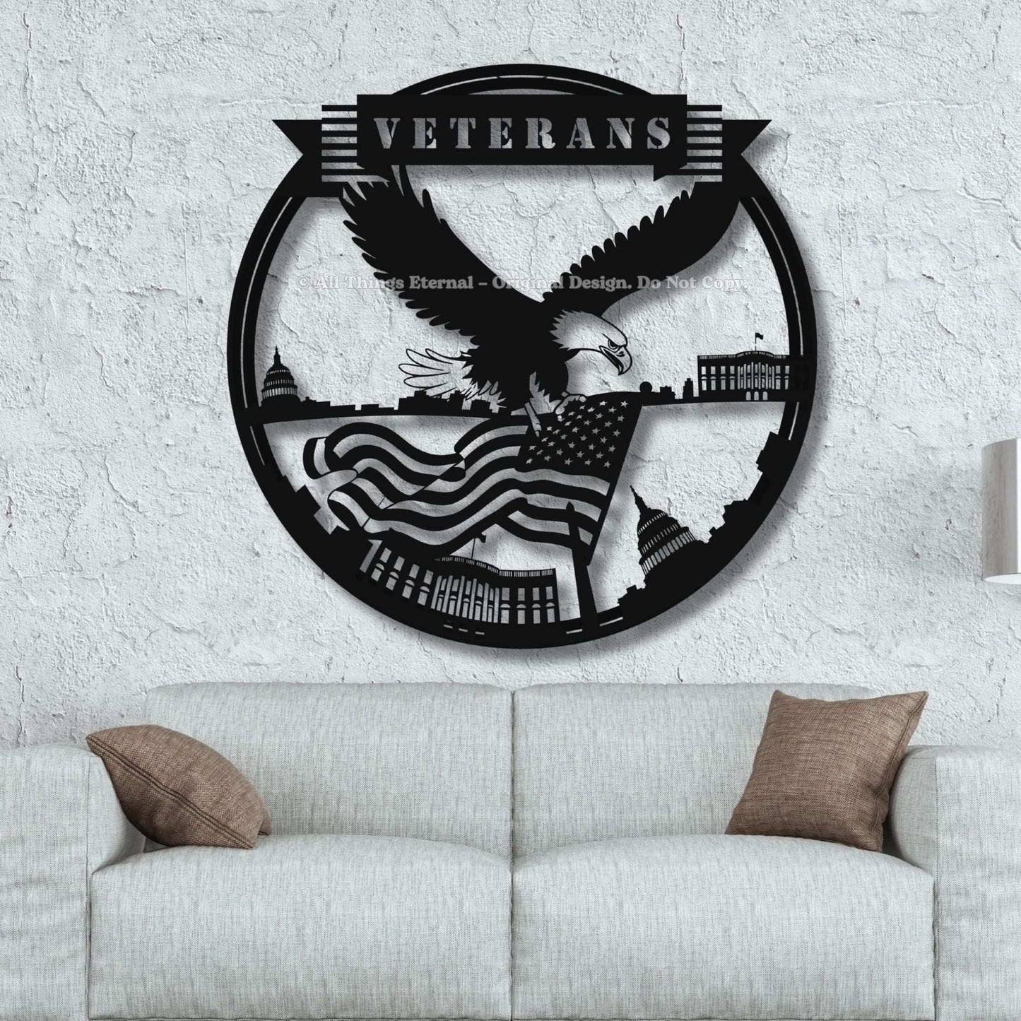 Custom Name Veterans Metal Wall   Hanging Art  Sign-Veterans Day Gift