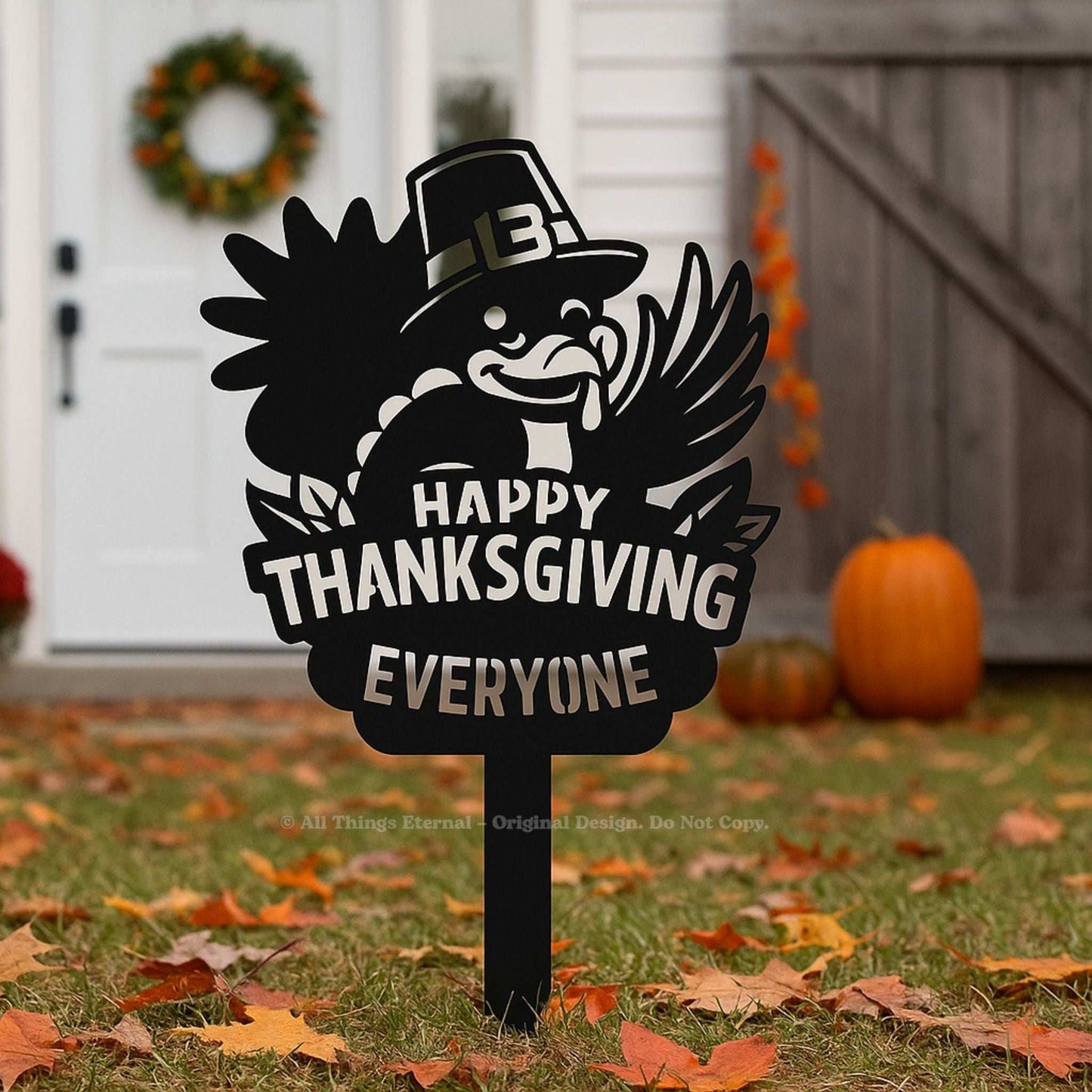 Thanksgiving Metal Yard Sign - Custom Autumn Porch Sign