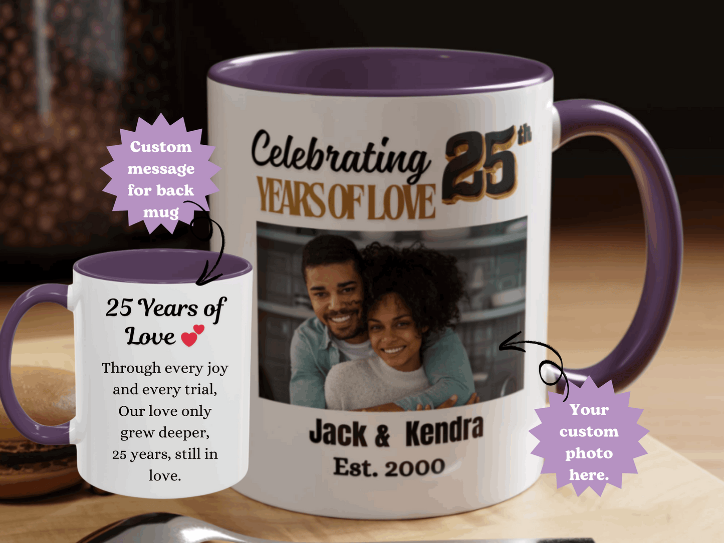 Personalized 25th Wedding  Anniversary Coffee Mug