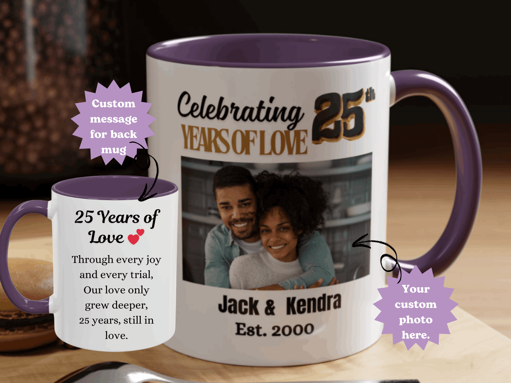 Personalized 25th Wedding  Anniversary Coffee Mug
