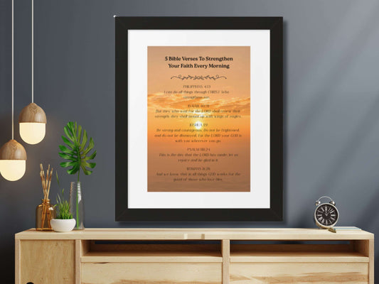 Christian Wall Art with Frame Included- Scripture Home Decor