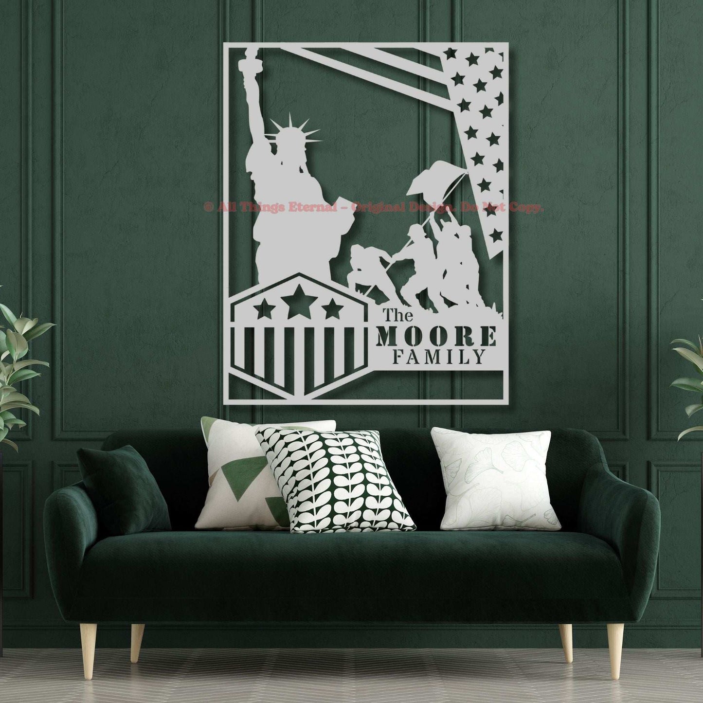 Custom Patriotic Metal Sign - Independence Day Gift for Veterans