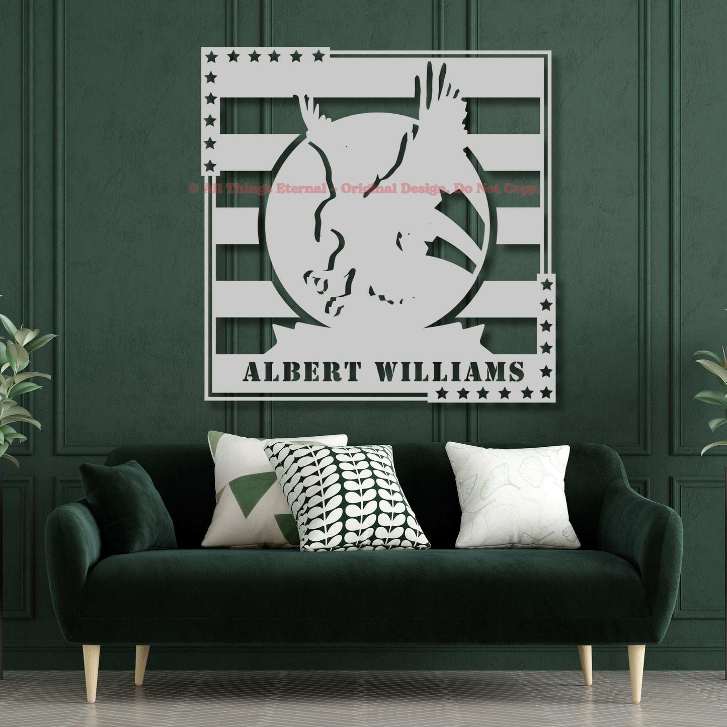 Custom Name Patriotic Veterans Metal Sign Decor Gift