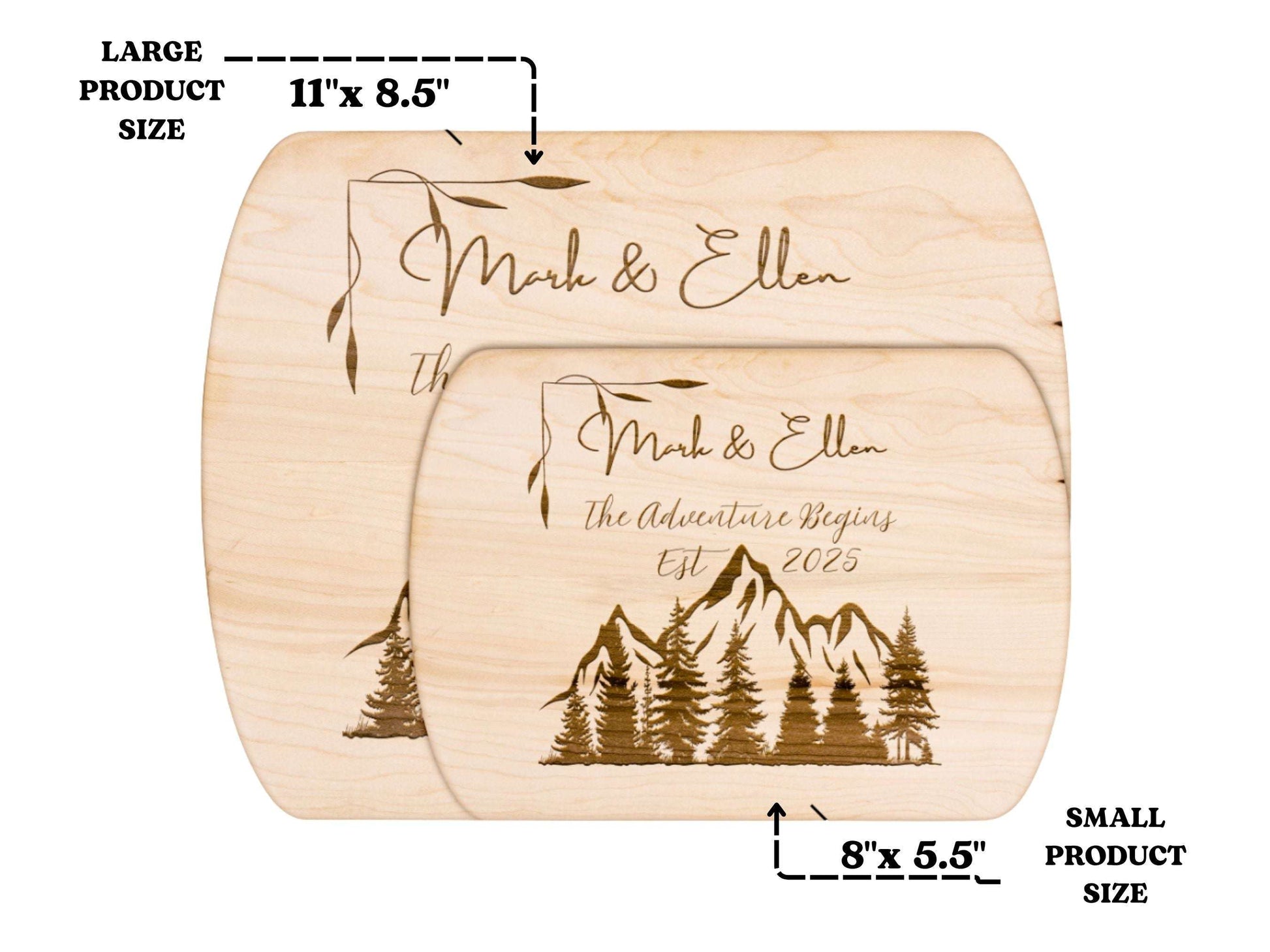 Personalized Camping Couple Cutting Board -Custom Name & Date – Outdoor Adventure Kitchen Decor