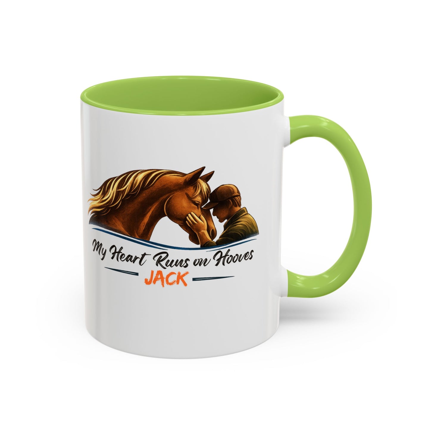 My Heart Runs on Hooves Horse Coffee Mug — Personalized Equestrian Accent Mug