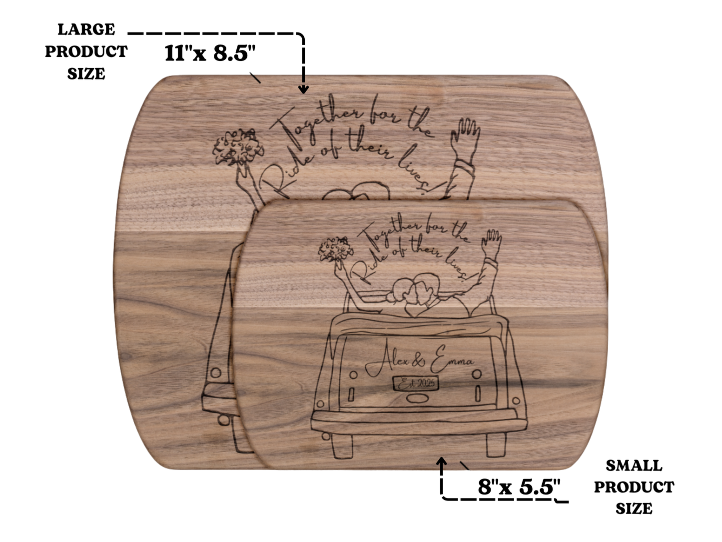 Personalized Wedding Cutting Board- Custom Board for Newlyweds, Couples, Kitchen Decor