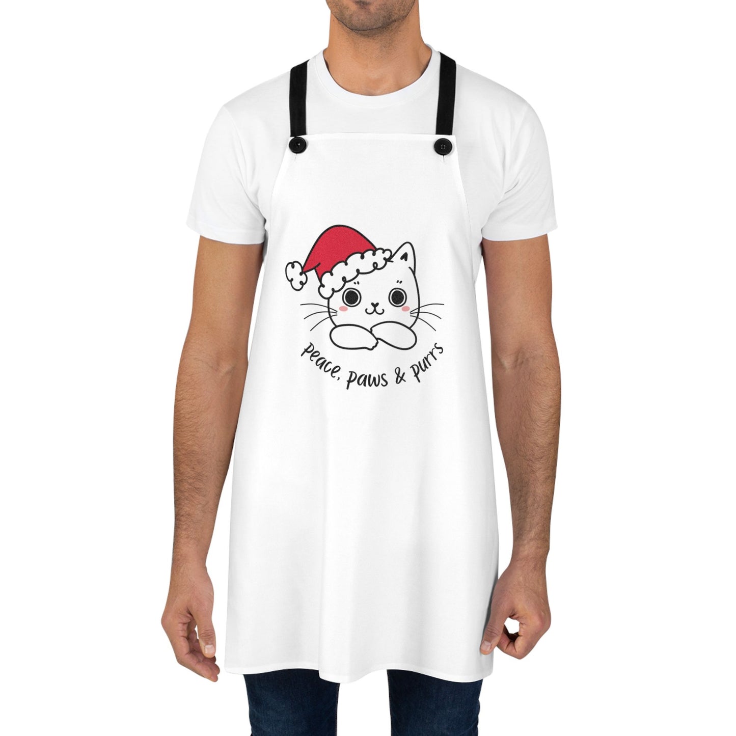 Peace Paws Purrs Cute Kitty Apron – Funny Cat Cooking Gift