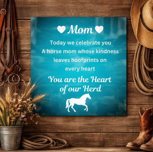 Horse Mom Wall Art Metal Print – Heart Of Our Herd Mother's Day Gift