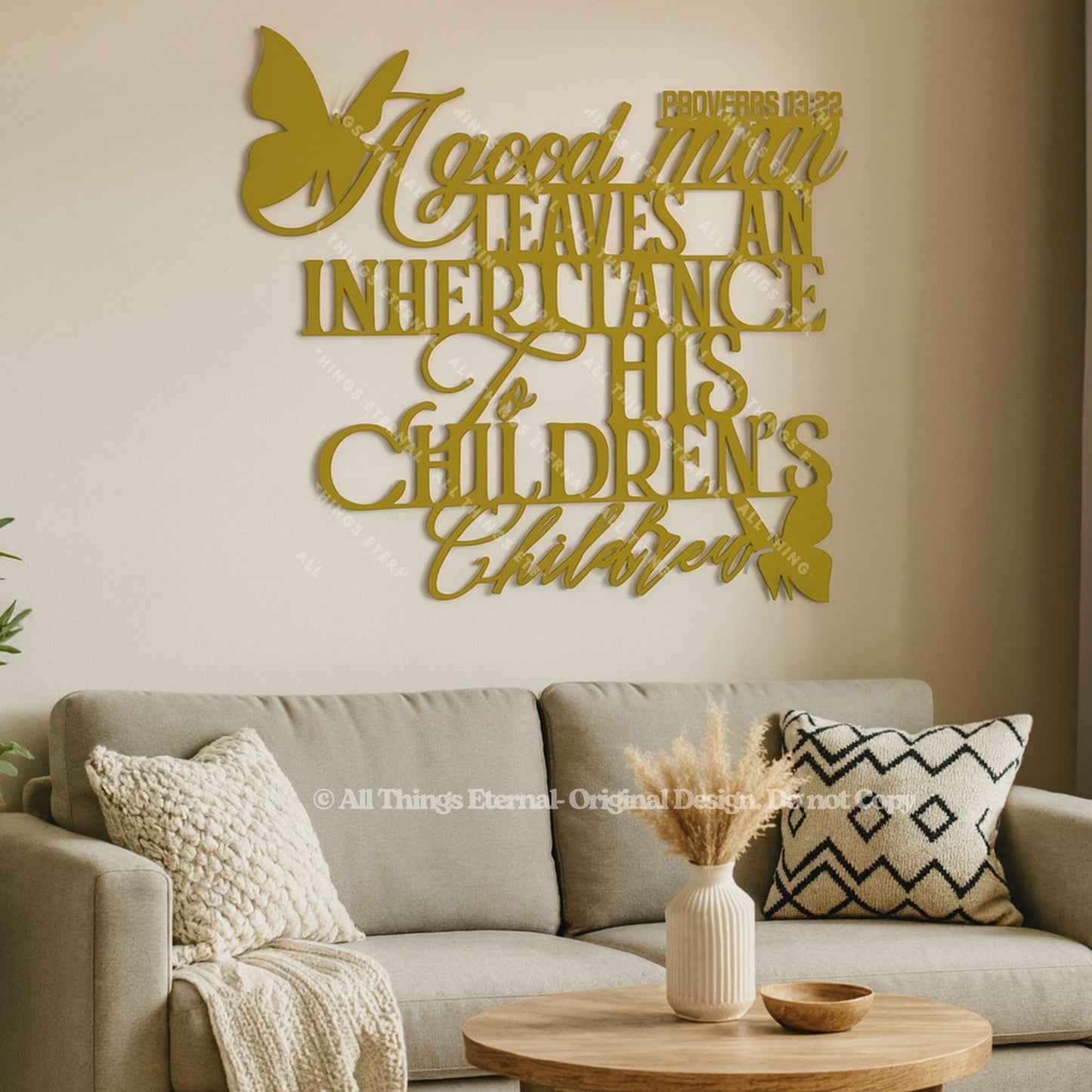 Proverbs 13:22 Metal Wall Art – Inspirational Christian Home Decor