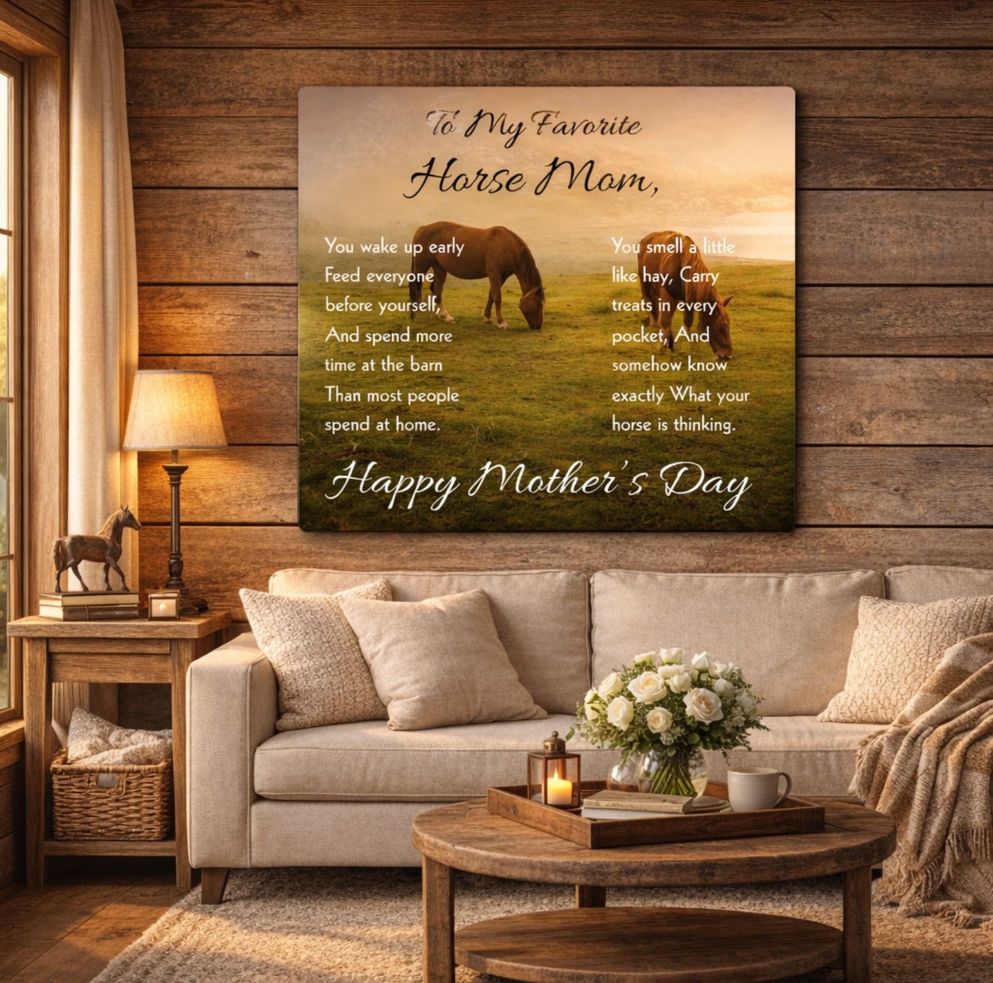 Horse Riding Mom Gloss Metal Art Print – Perfect Mother's Day Gift for Horse Lovers