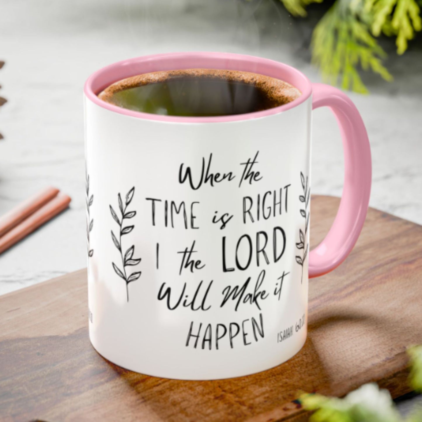 Isaiah 60:22 Two-Tone Ceramic Coffee Mug – Inspirational Christian Gift