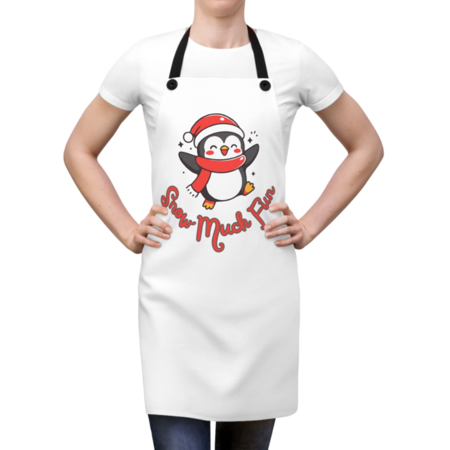 Snow Much Fun Penguin Apron – Cute Christmas Cooking Kitchen Apron