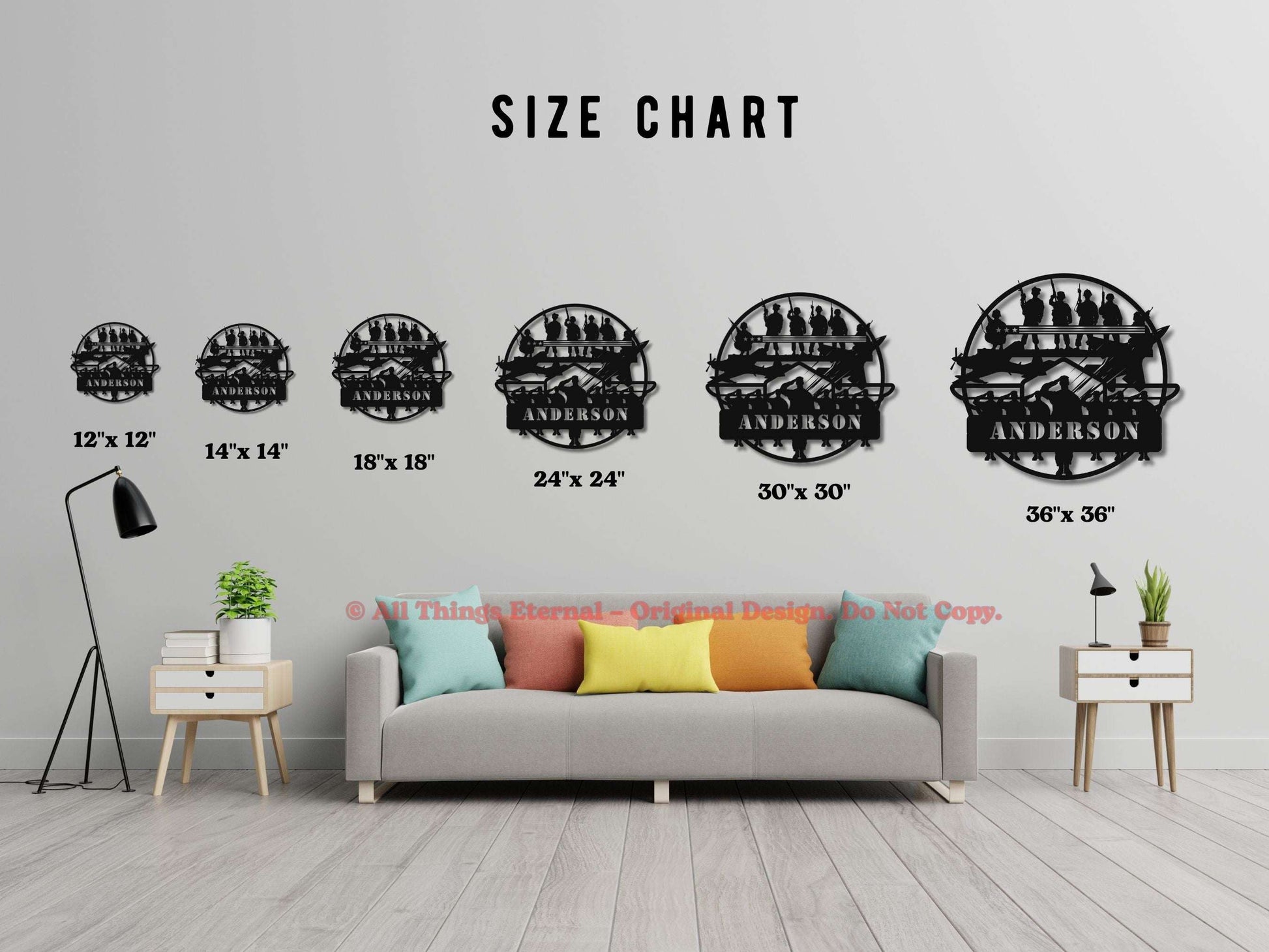 Custom Name Patriotic  Veterans & Soldiers Metal Wall Art Sign