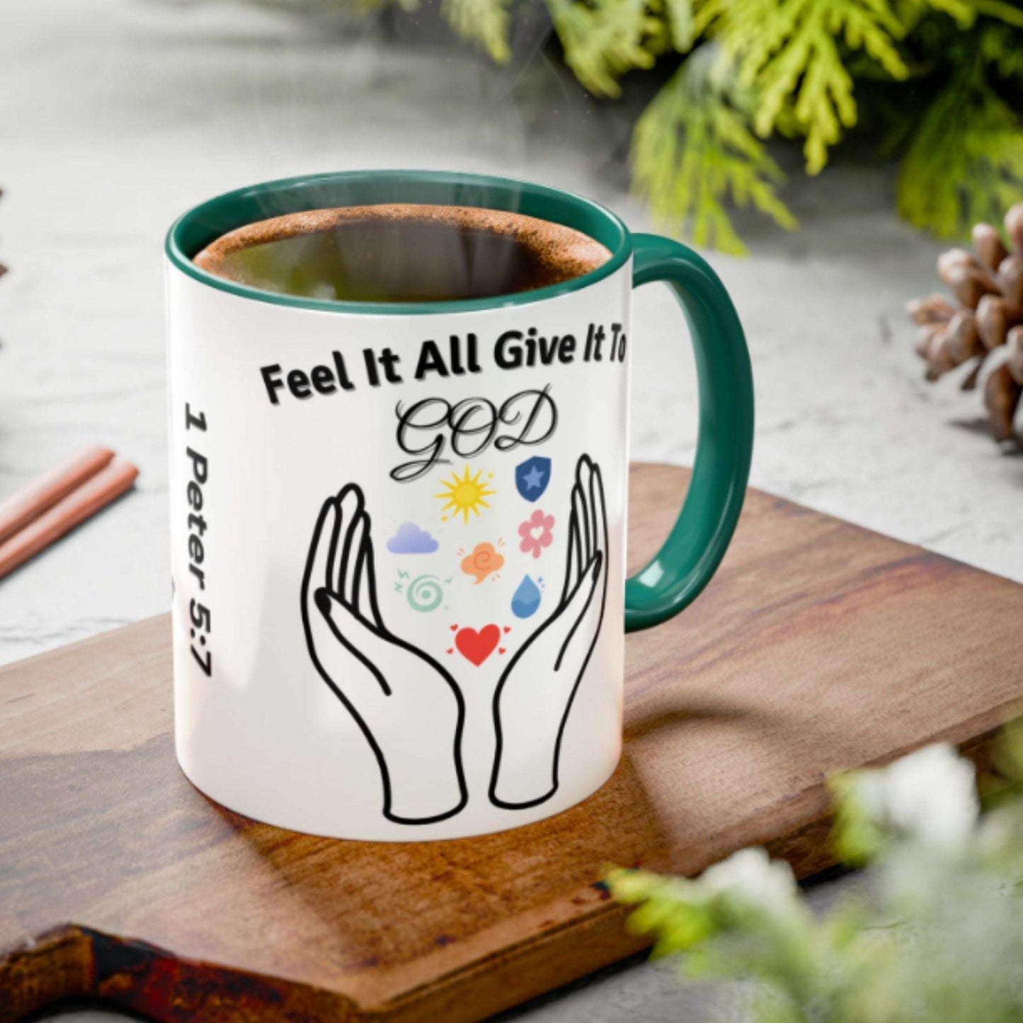 Christian Faith Two-Tone Coffee Mug 11oz – Inspirational Symbol Gifts