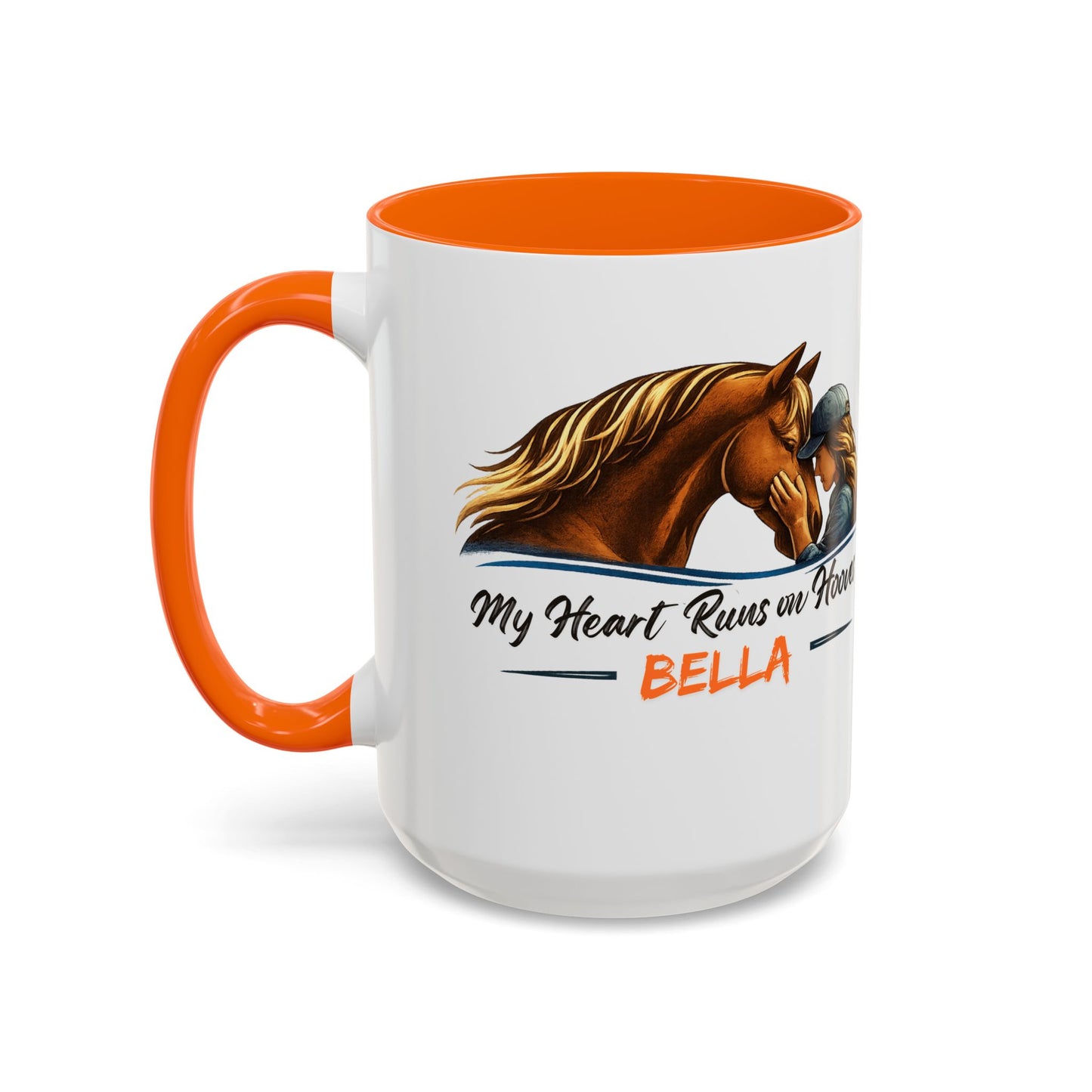 Personalized Two-Tone Horse Coffee Mug – My Heart Runs on Hooves