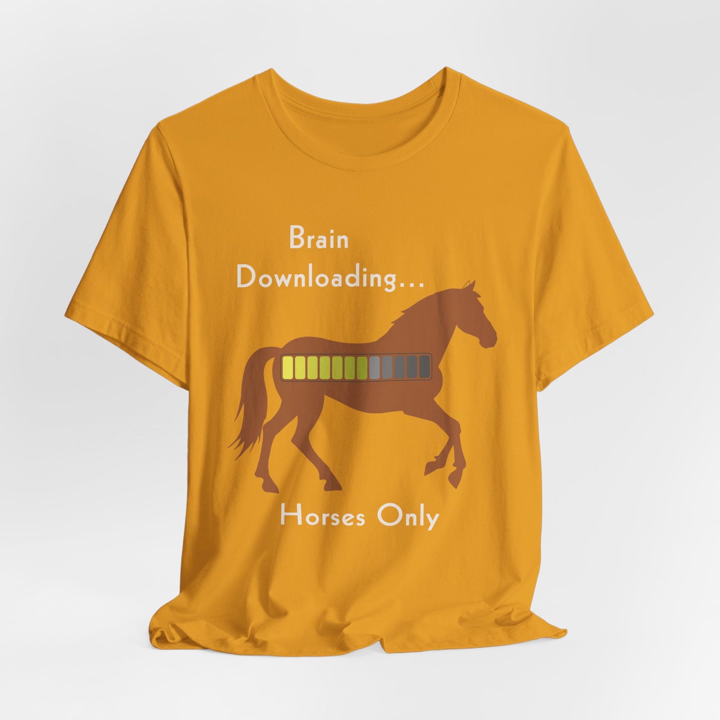 Brain Downloading… Horses Only T-Shirt – Funny Equestrian Tee for Horse Lovers