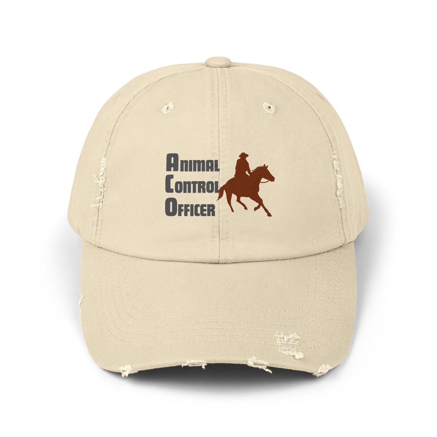 Animal Control Officer Distressed Cap — Cowboy & Horse Logo Hat