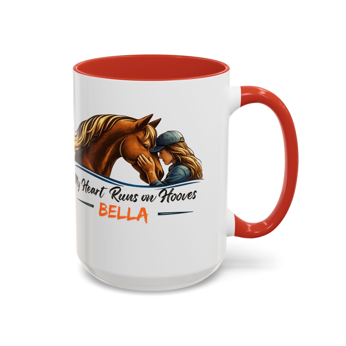 Personalized Two-Tone Horse Coffee Mug – My Heart Runs on Hooves