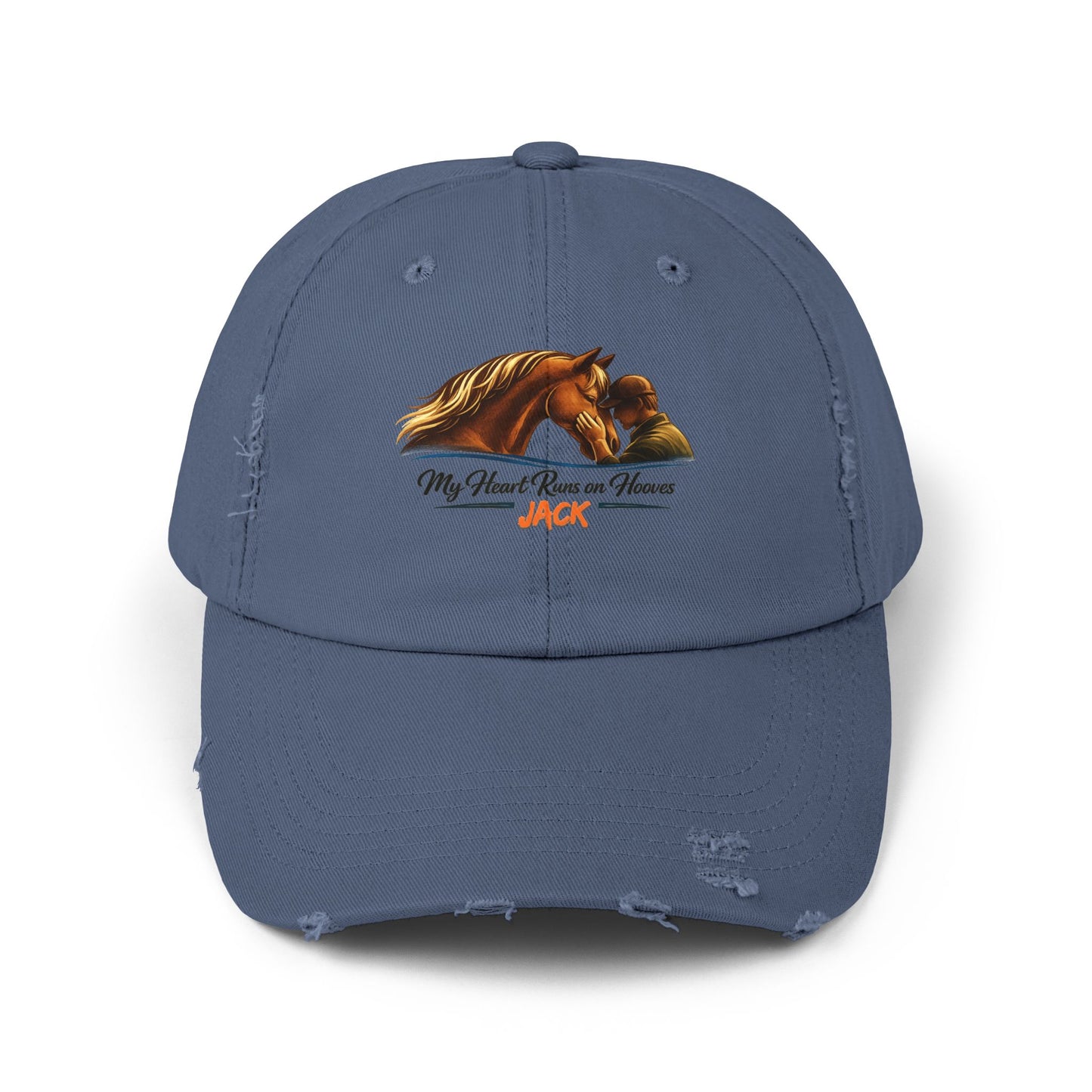 Personalized  Horse Cap — 'My Heart Runs on Hooves' Embroidered Baseball Hat for men