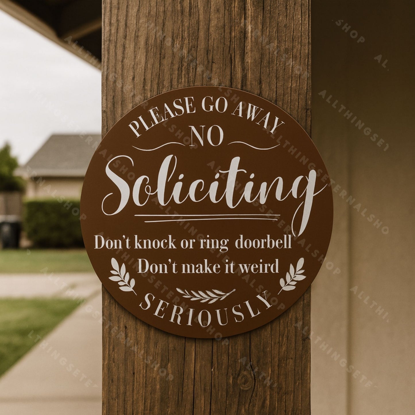 No Soliciting Metal Yard Sign – Modern Private Property Outdoor Decor