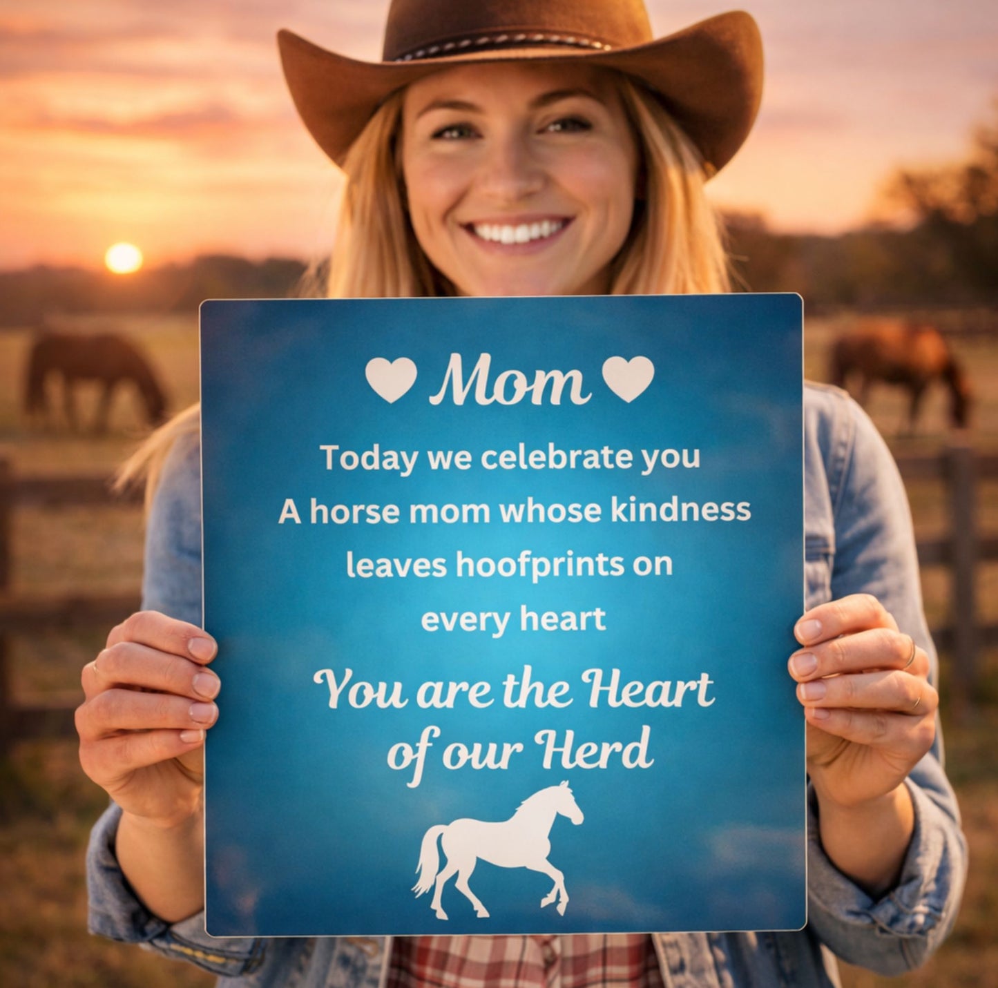 Horse Mom Wall Art Metal Print – Heart Of Our Herd Mother's Day Gift