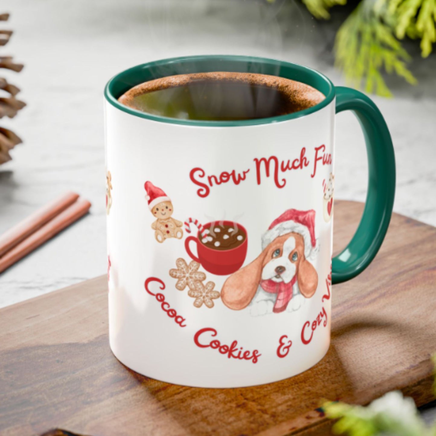 Snow Much Fun Holiday Mug | Festive Two-Tone Christmas Coffee Cup