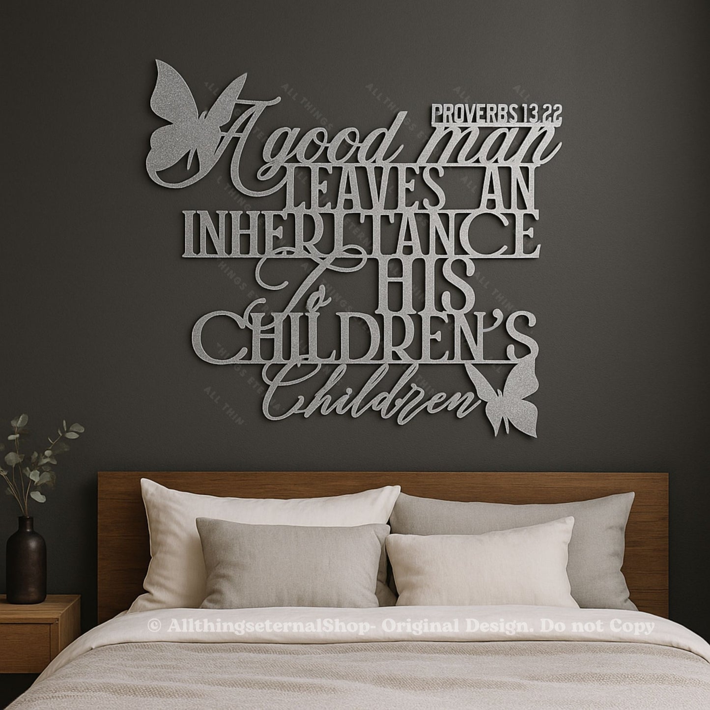 Proverbs 13:22 Metal Wall Art – Inspirational Christian Home Decor