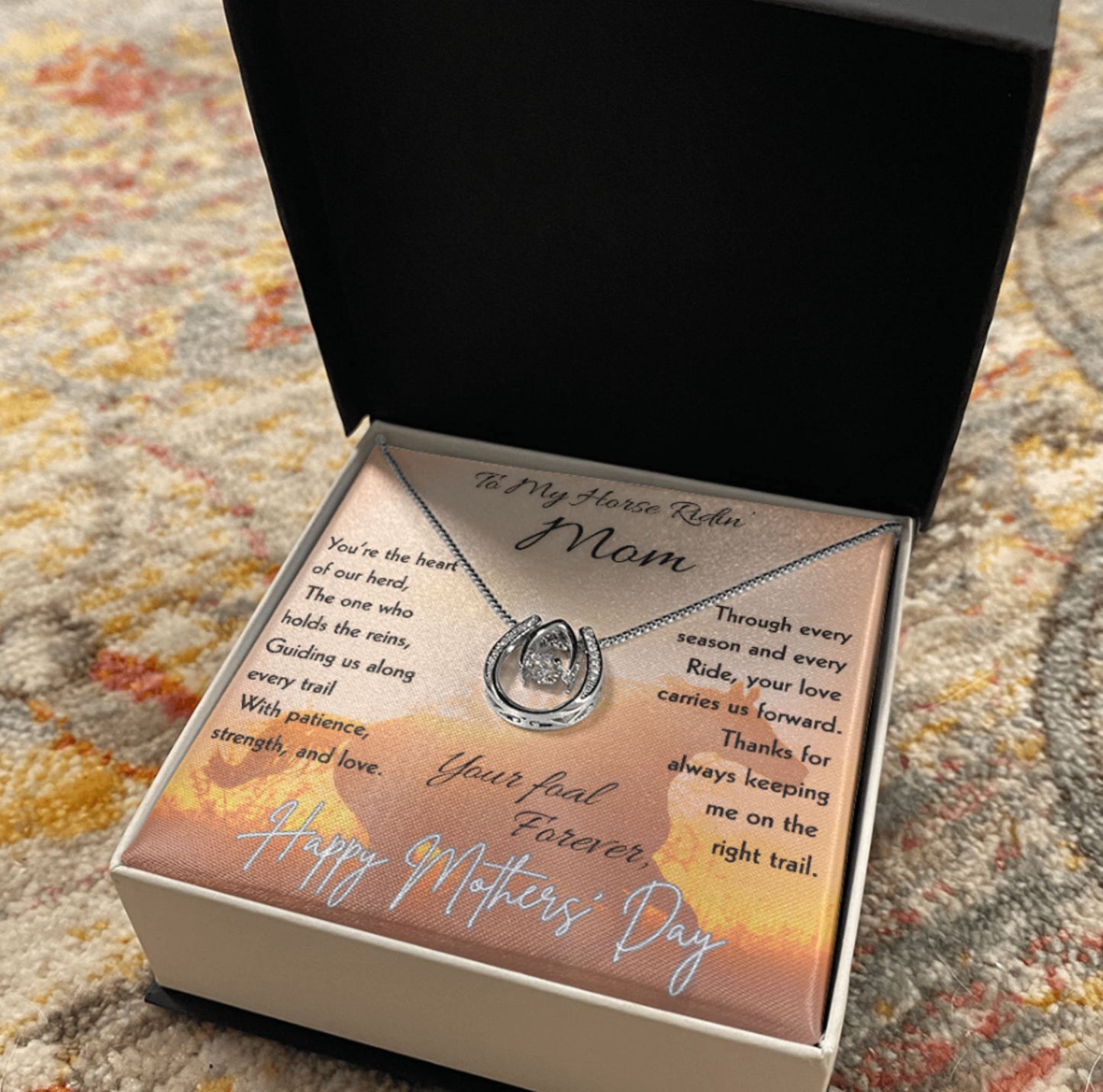 To My Horse Ridin' Mom Necklace – Horse Lover Gift for Mom | Mother's Day Jewelry
