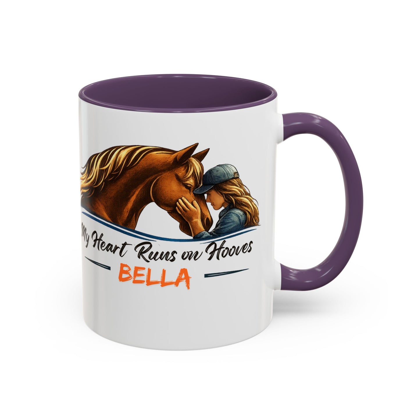 Personalized Two-Tone Horse Coffee Mug – My Heart Runs on Hooves