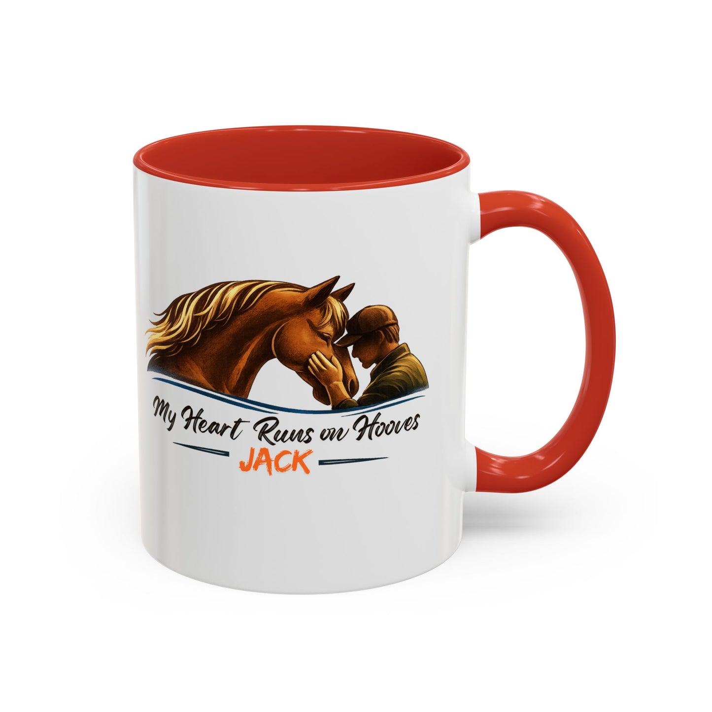 My Heart Runs on Hooves Horse Coffee Mug — Personalized Equestrian Accent Mug