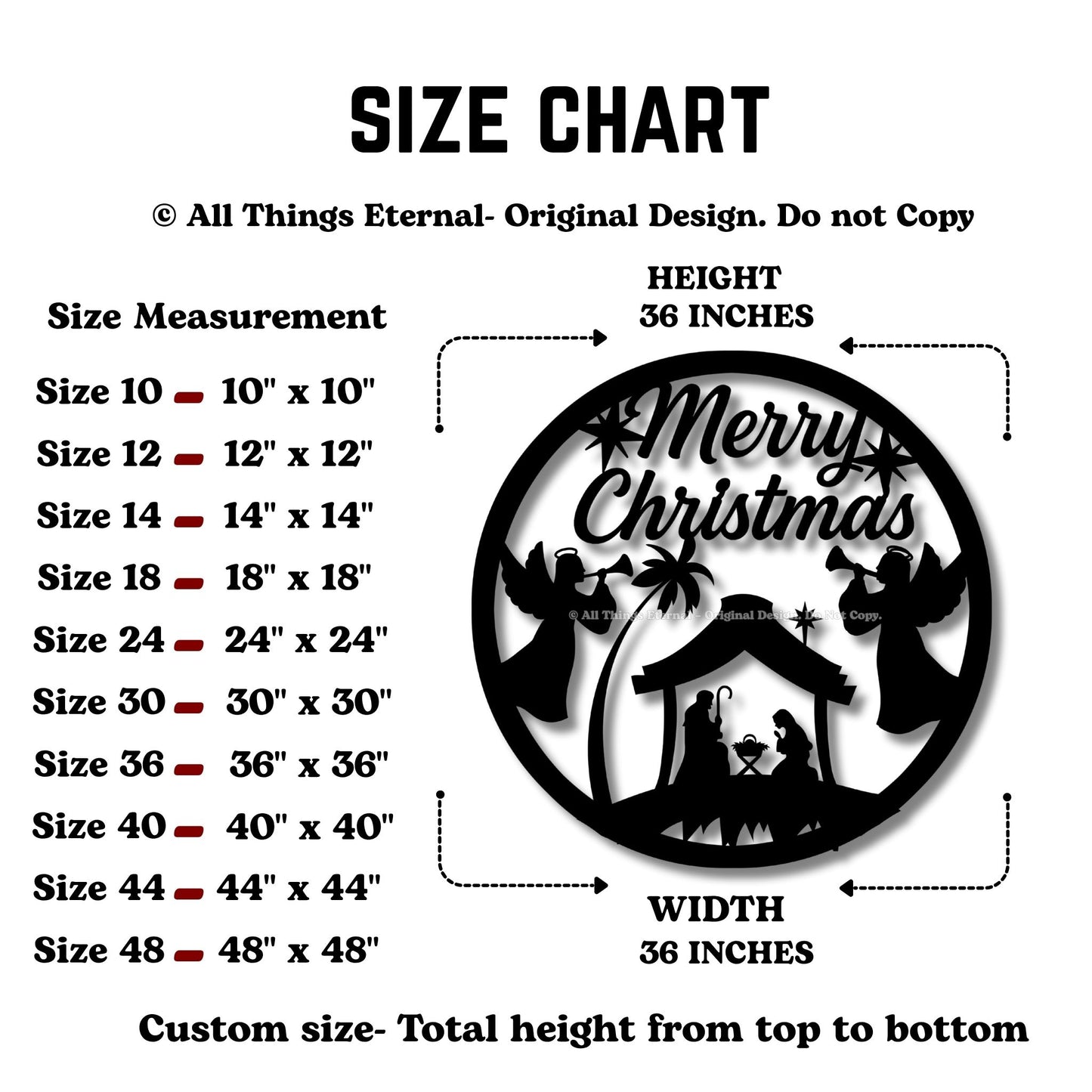 Personalized Merry Christmas Nativity Metal Sign | Custom Holiday Wall Décor