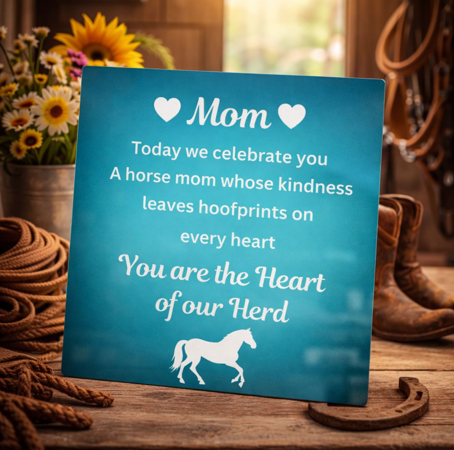 Horse Mom Wall Art Metal Print – Heart Of Our Herd Mother's Day Gift
